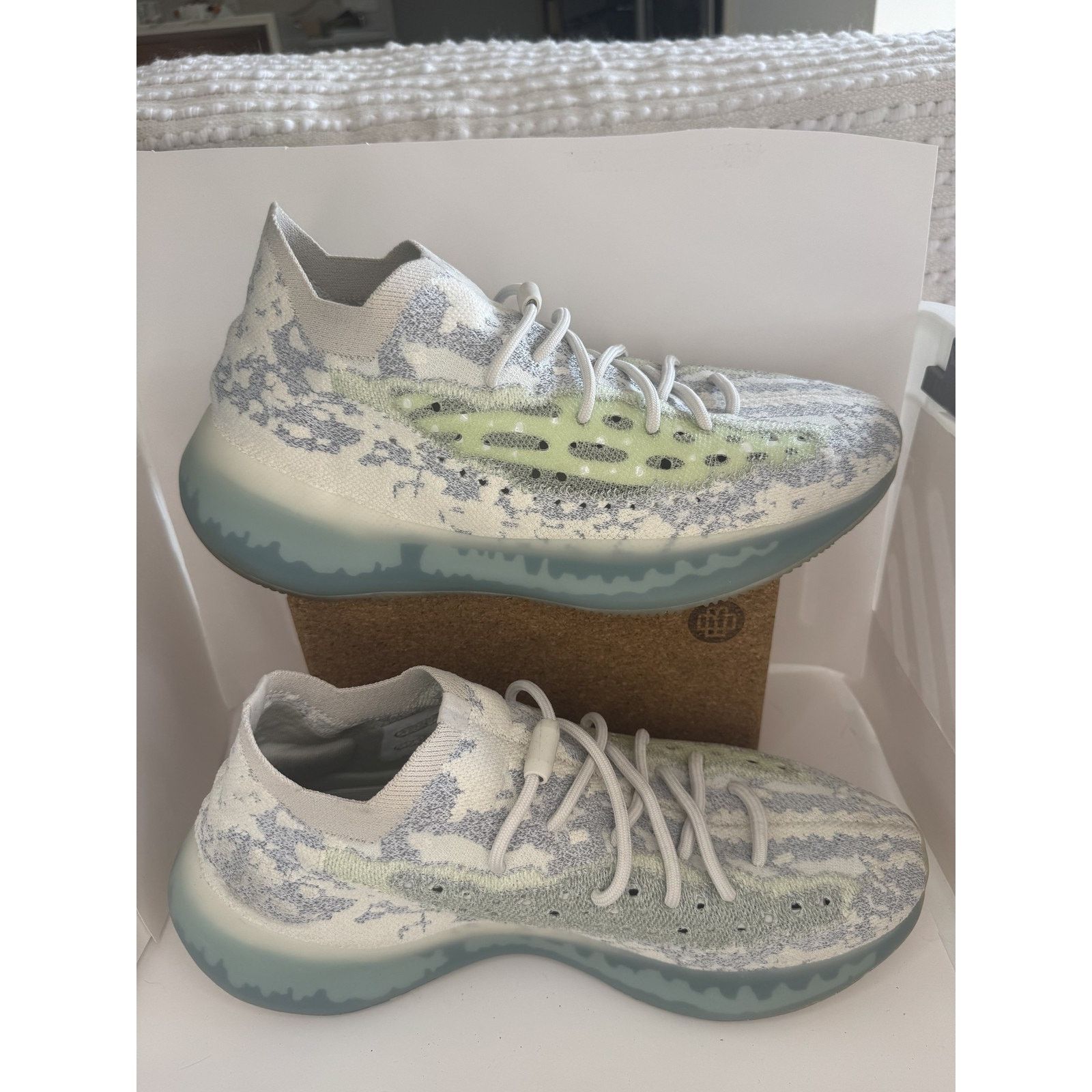Adidas Adidas Yeezy Boost 380 Shoes Mens Blue Oat Reflective Knit Size US 12 / EU 45 - 2 Thumbnail