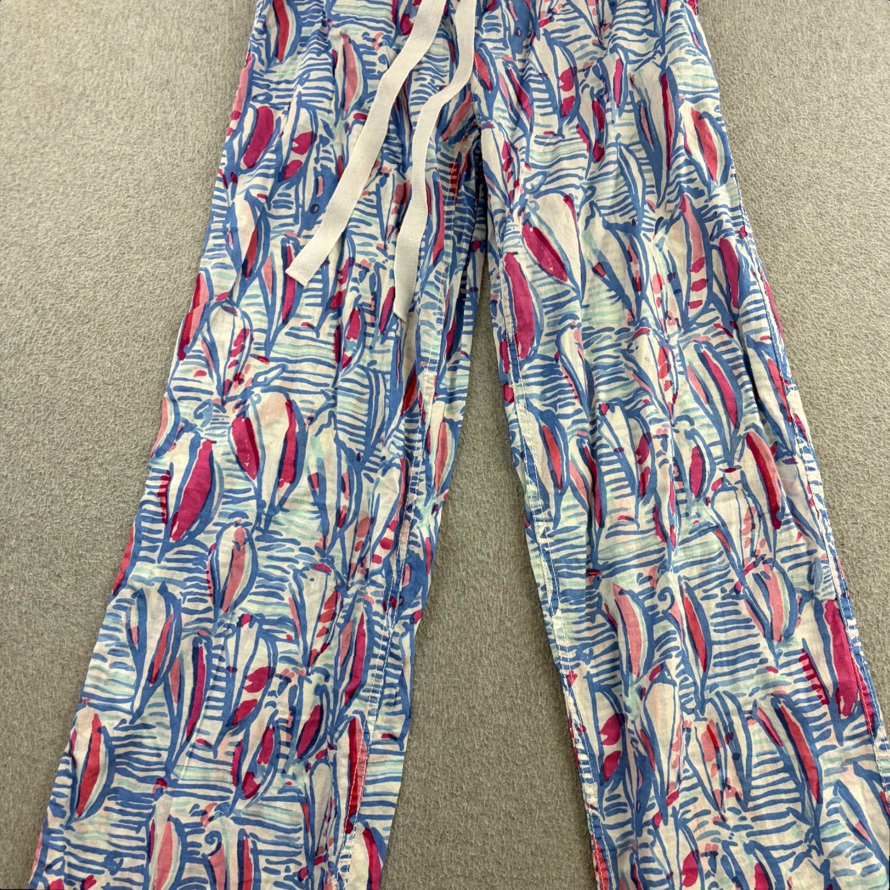 Lilly Pulitzer Lilly Pulitzer Pants Womens XS Blue Tropical Print Lounge Pajama Drawstring Size 26" / US 2 / IT 38 - 5 Thumbnail