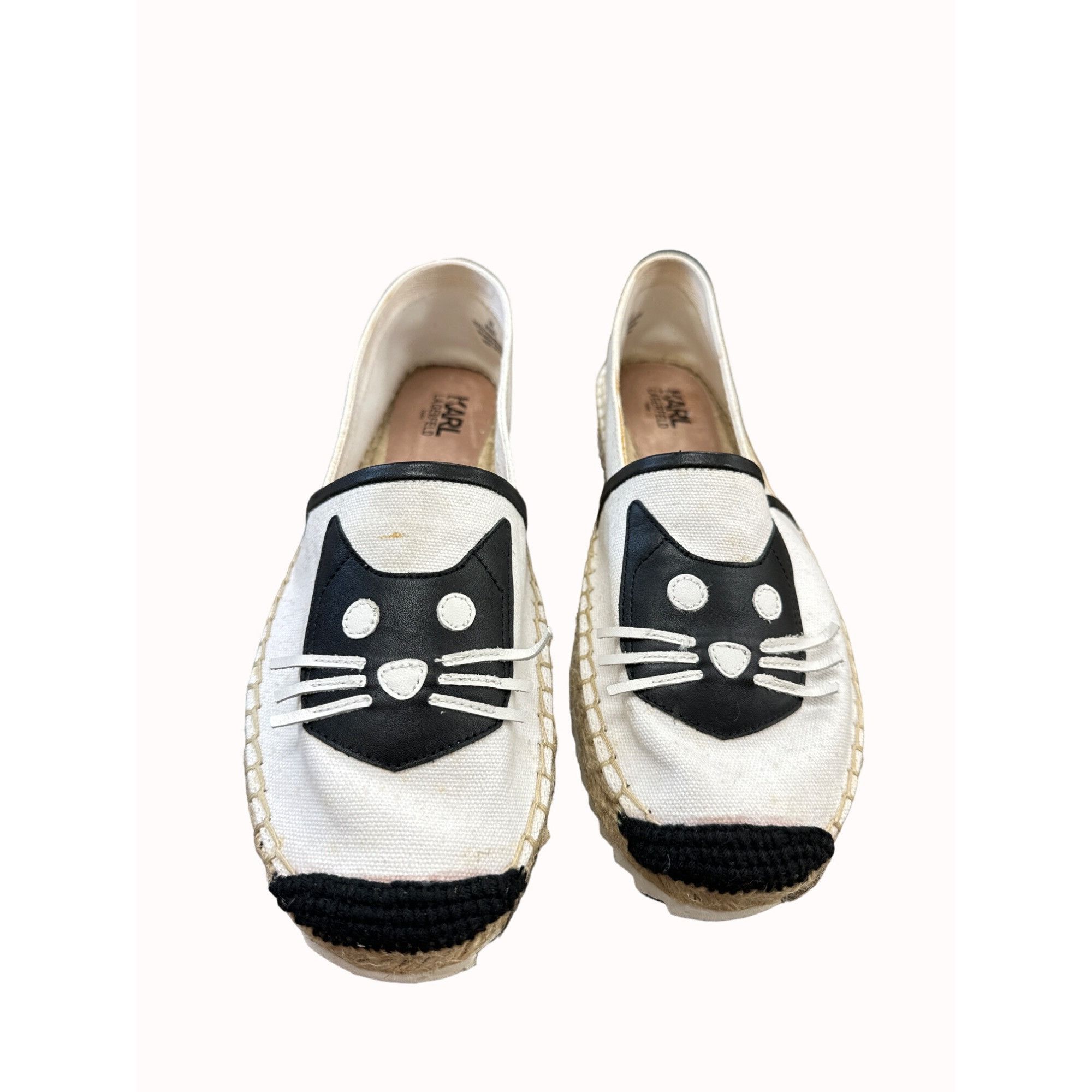 Karl Lagerfeld Karl Lagerfeld women’s white kitten theme espadrille shoes 1 Size US 10 / IT 40 - 1 Thumbnail