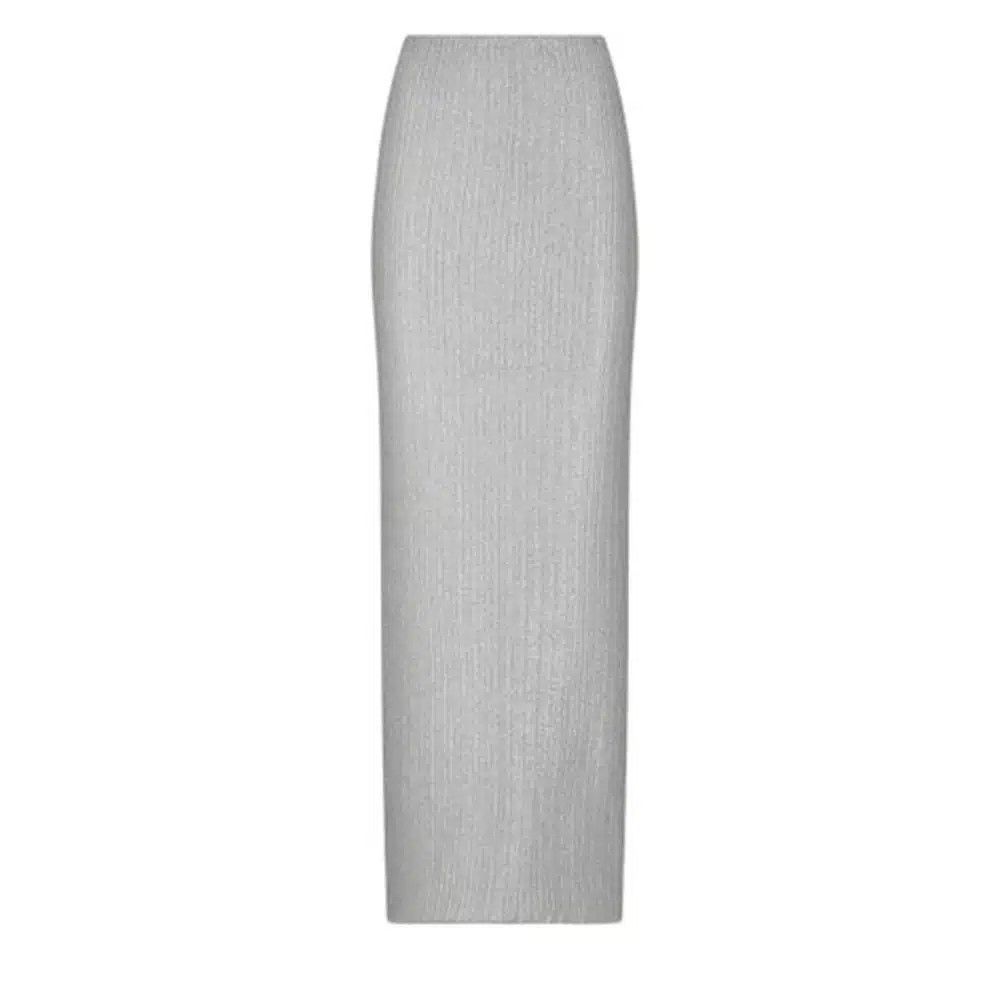 o1loc1c0625 GCK160 Wool Metallic Skirt in Grey