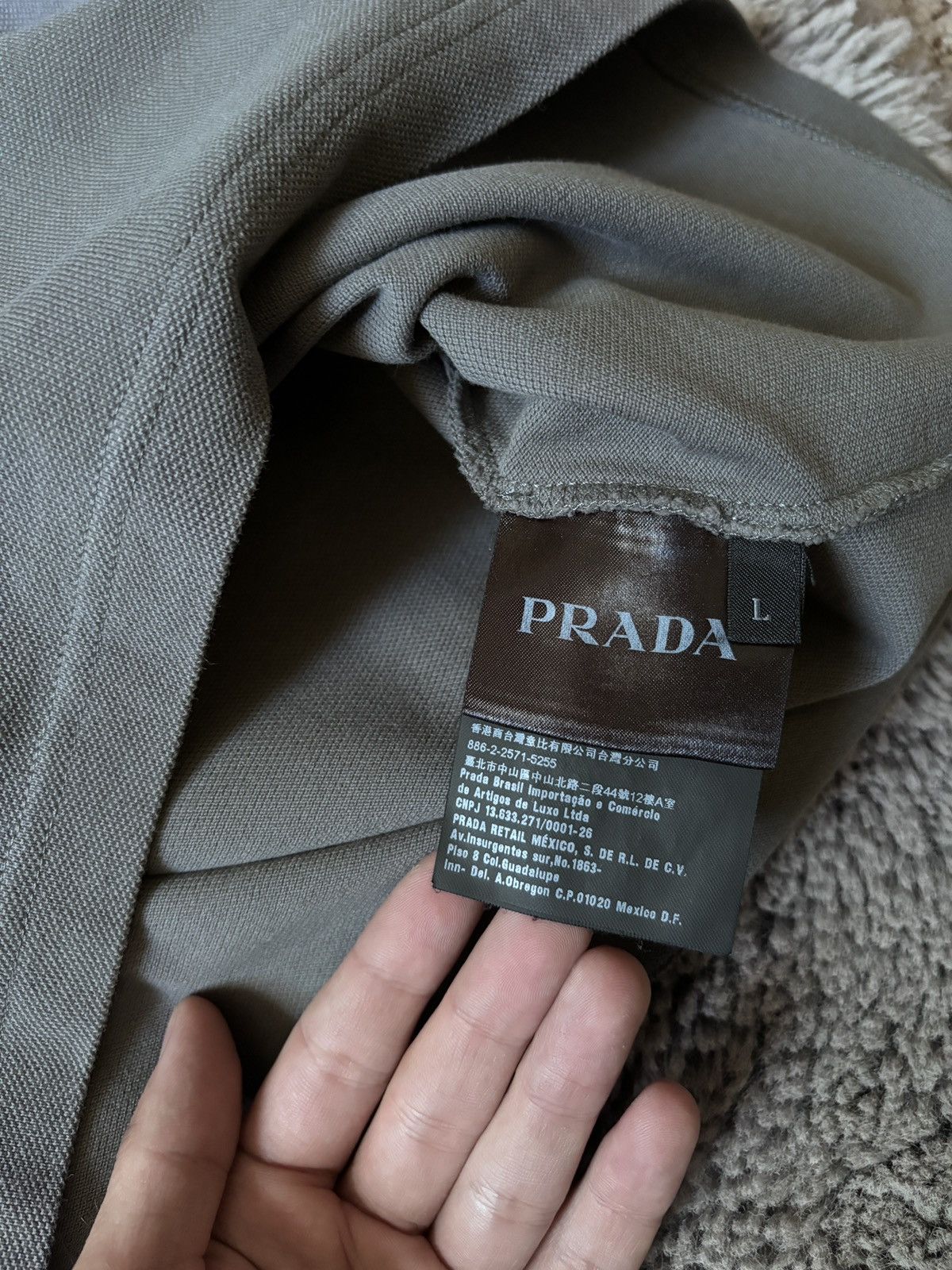 Prada × Vintage Prada Polos Red Tab Italian designer grey T shirt Size US L / EU 52-54 / 3 - 6 Thumbnail