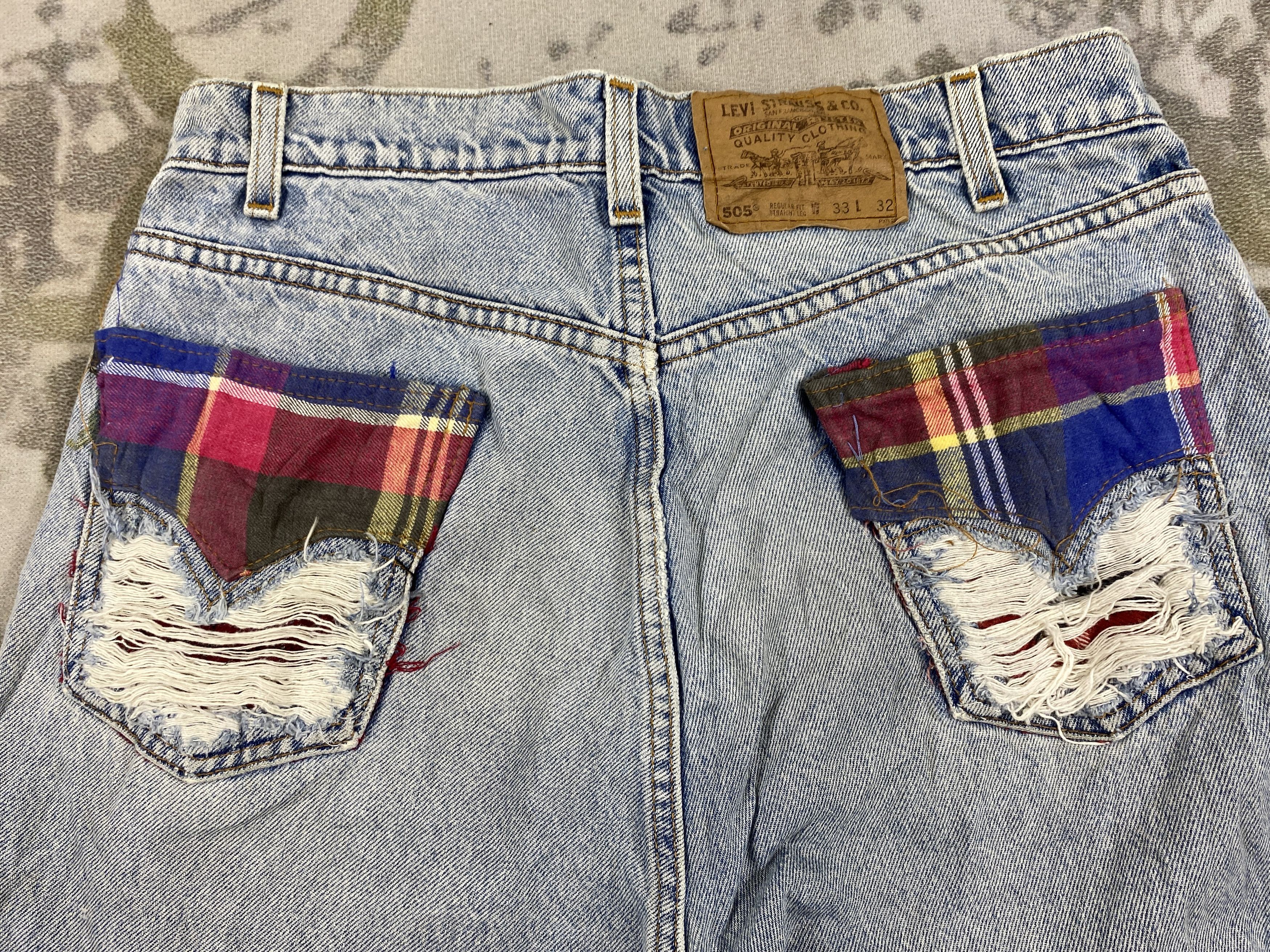 Levi's Distressed Blue Vintage Levi's 505 Shorts Jeans 32x11-JN3784 Size US 32 / EU 48 - 4 Thumbnail