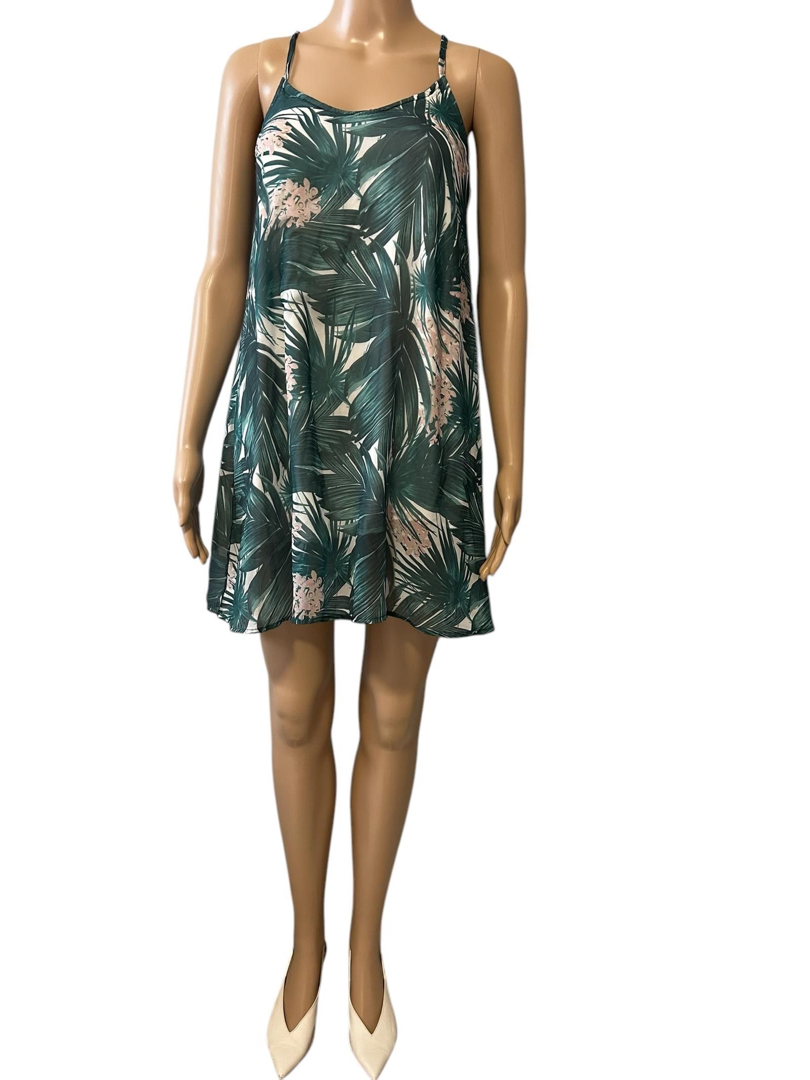 Designer Coquelicot Tropical Print Spaghetti Strap Dress Size XS / US 0-2 / IT 36-38 - 1 Thumbnail