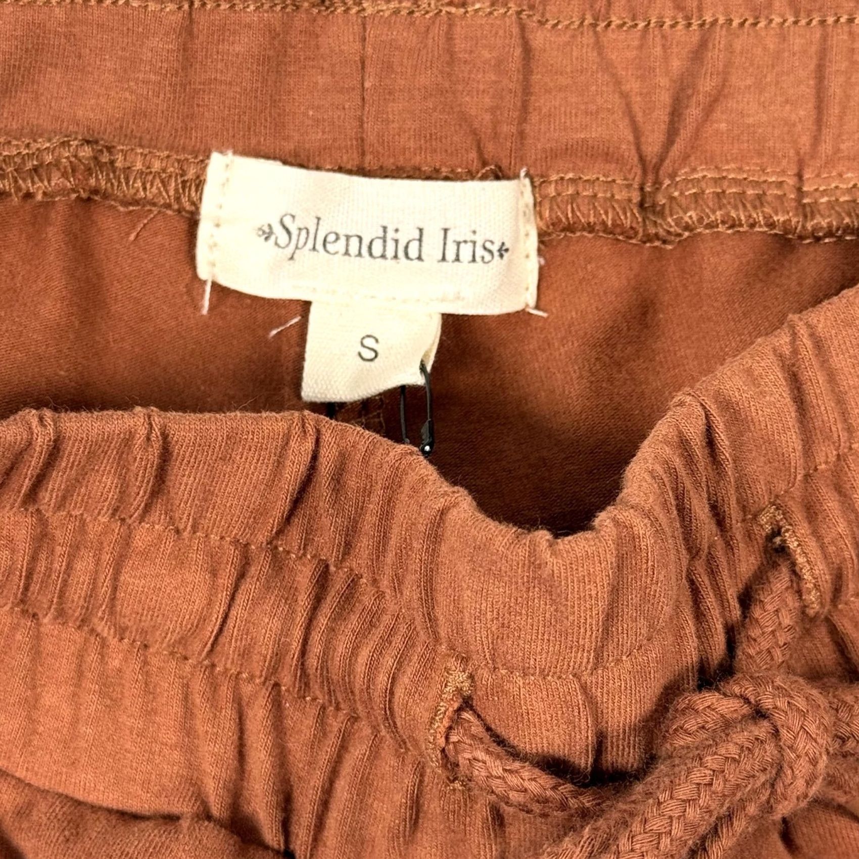 Vintage Splendid Iris Womens Pants Jogger Brown Small Elastic Waist Pockets Zip Moto Tapered Leg Athleisure Plain Solid Shirt/Bottoms Not Applicable Size 28" / US 6 / IT 42 - 4 Thumbnail