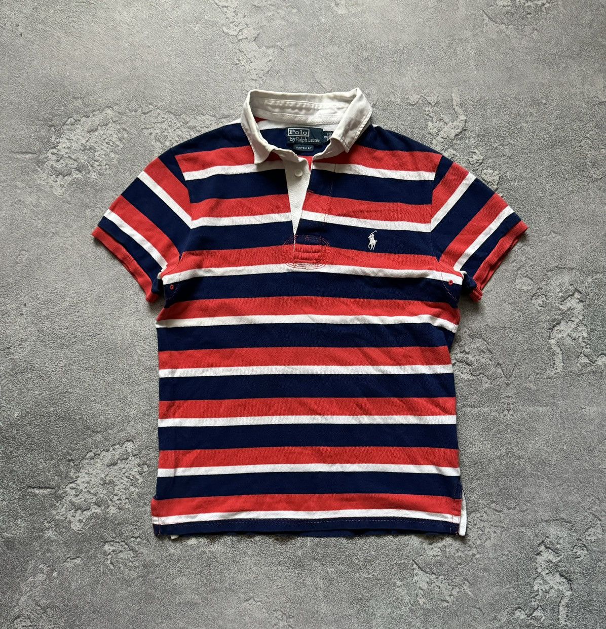 Polo Ralph Lauren × Vintage Polo Ralph Lauren S striped polo tee T-shirt rugby 🏉 Size US S / EU 44-46 / 1 - 4 Thumbnail
