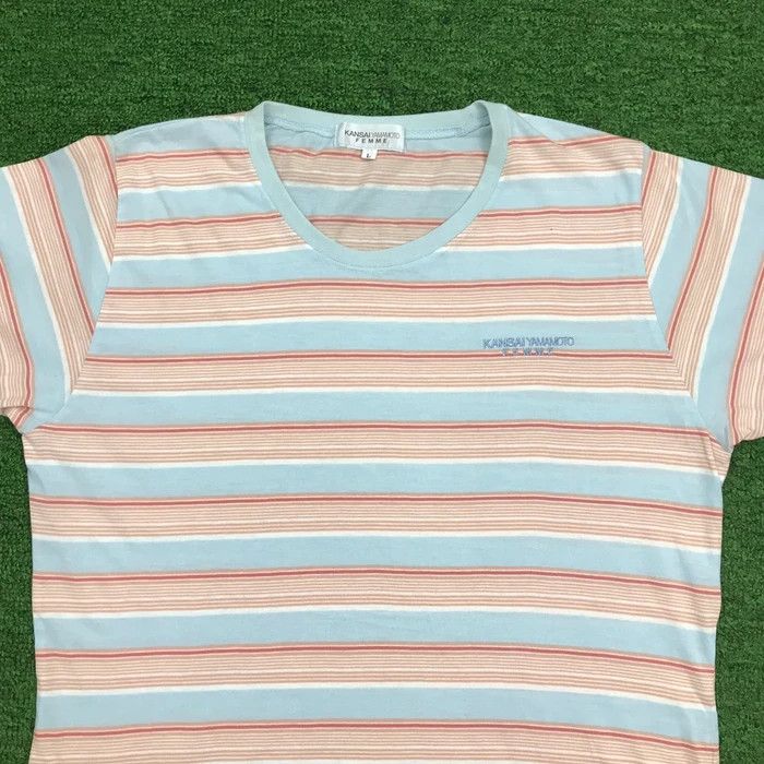 Kansai Yamamoto × Vintage SY0105 VTG KANSAI YAMAMOTO X FEMME STRIPED T-SHIRT LADIES Size L / US 10 / IT 46 - 2 Thumbnail