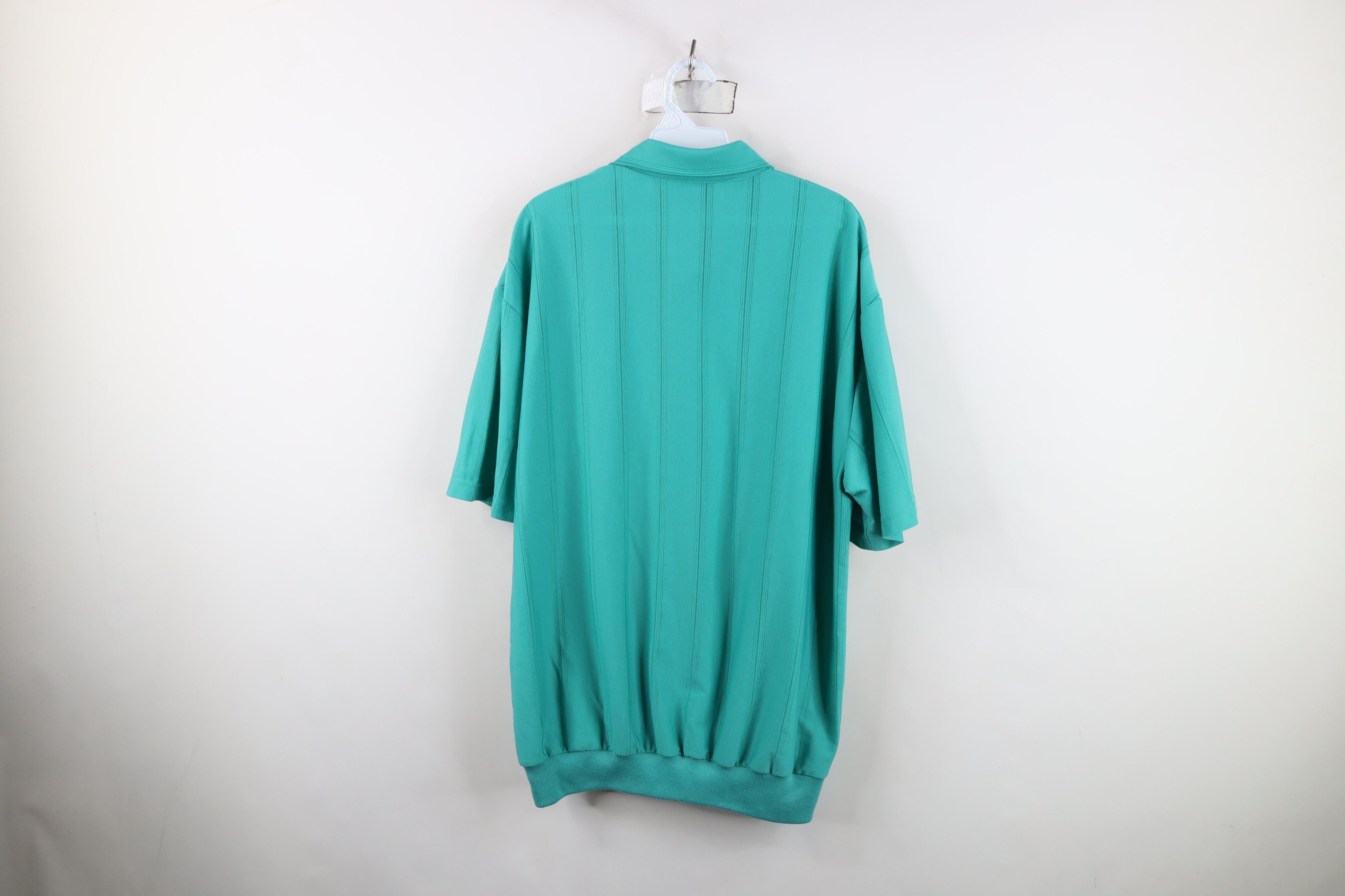 Vintage Vintage 90s Streetwear Striped Collared Pullover Polo Teal Size US L / EU 52-54 / 3 - 10 Thumbnail
