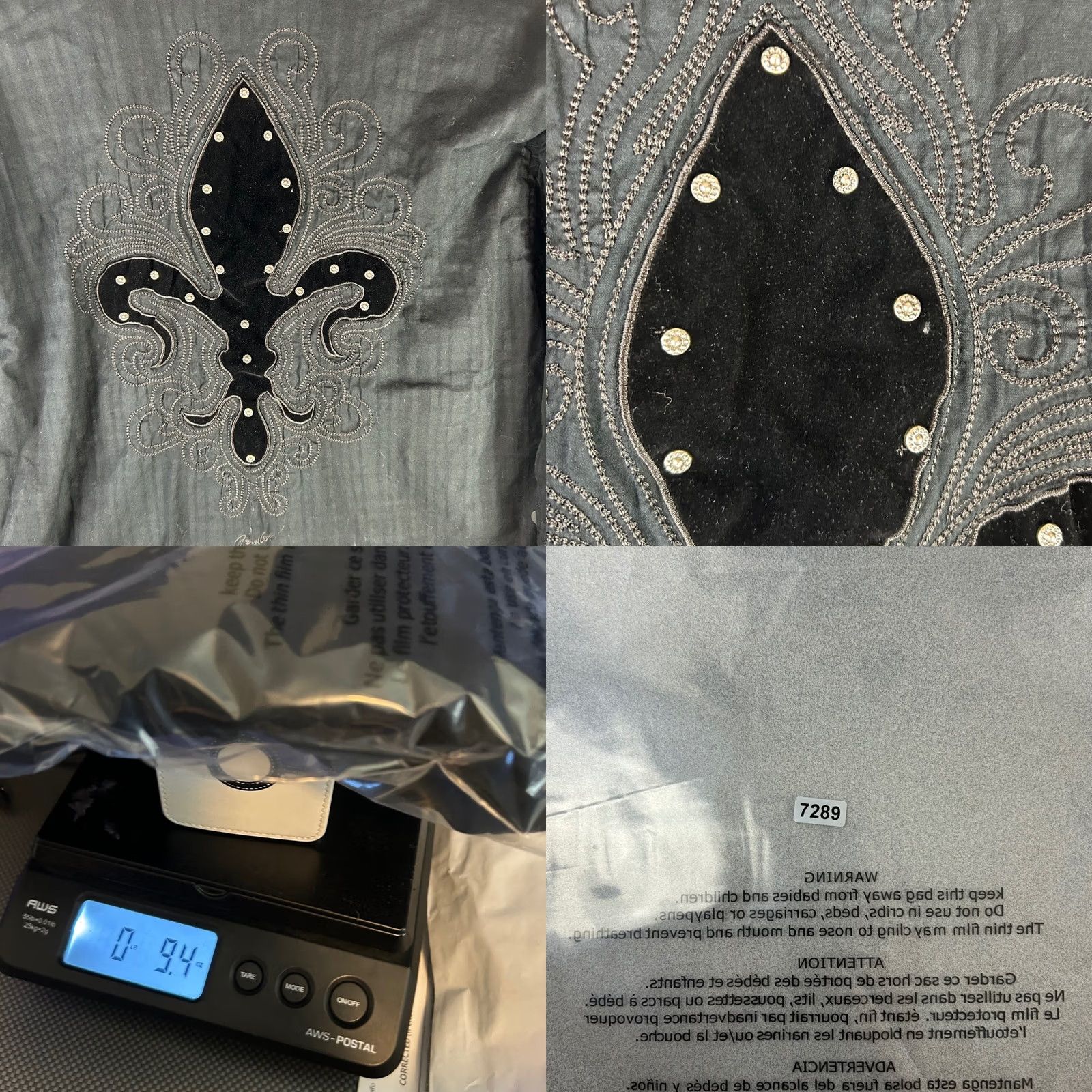 Fender Fender Custom Shop Rock & Roll Religion Shirt Mens XL Black Fleur De Lis Embroidered Studded Button-Up Collared Long Sleeve Gothic Concert Wear Size US XL / EU 56 / 4 - 9 Thumbnail