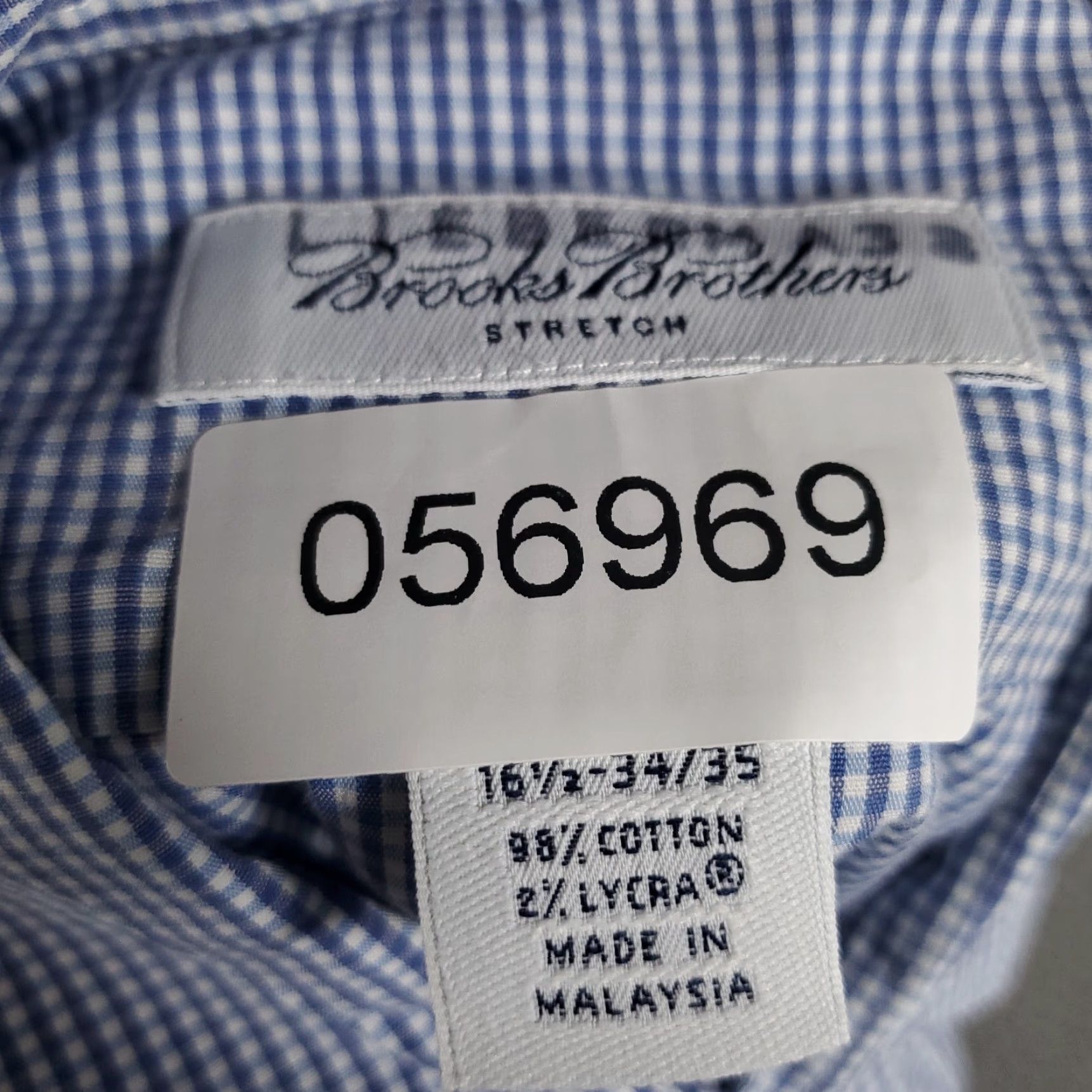 Brooks Brothers Brooks Brothers Dress Shirt Mens 16.5 Blue Check Long Sleeve Button Up Regular Fit Size 42R - 7 Thumbnail