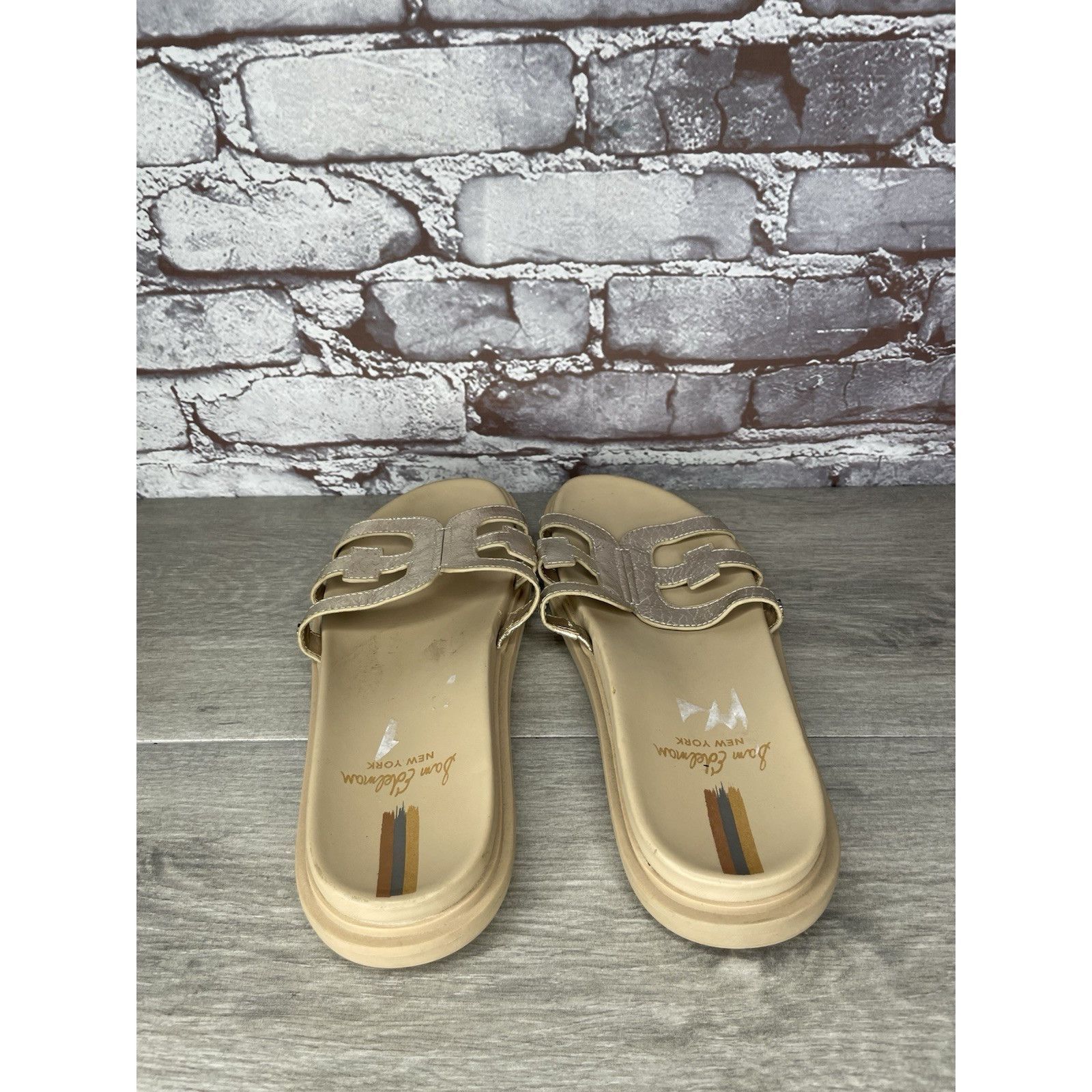 Sam Edelman Sam Edelman Valeri Metallic Gold Leather Slides Sandals Wome Size US 9 / IT 39 - 16 Thumbnail