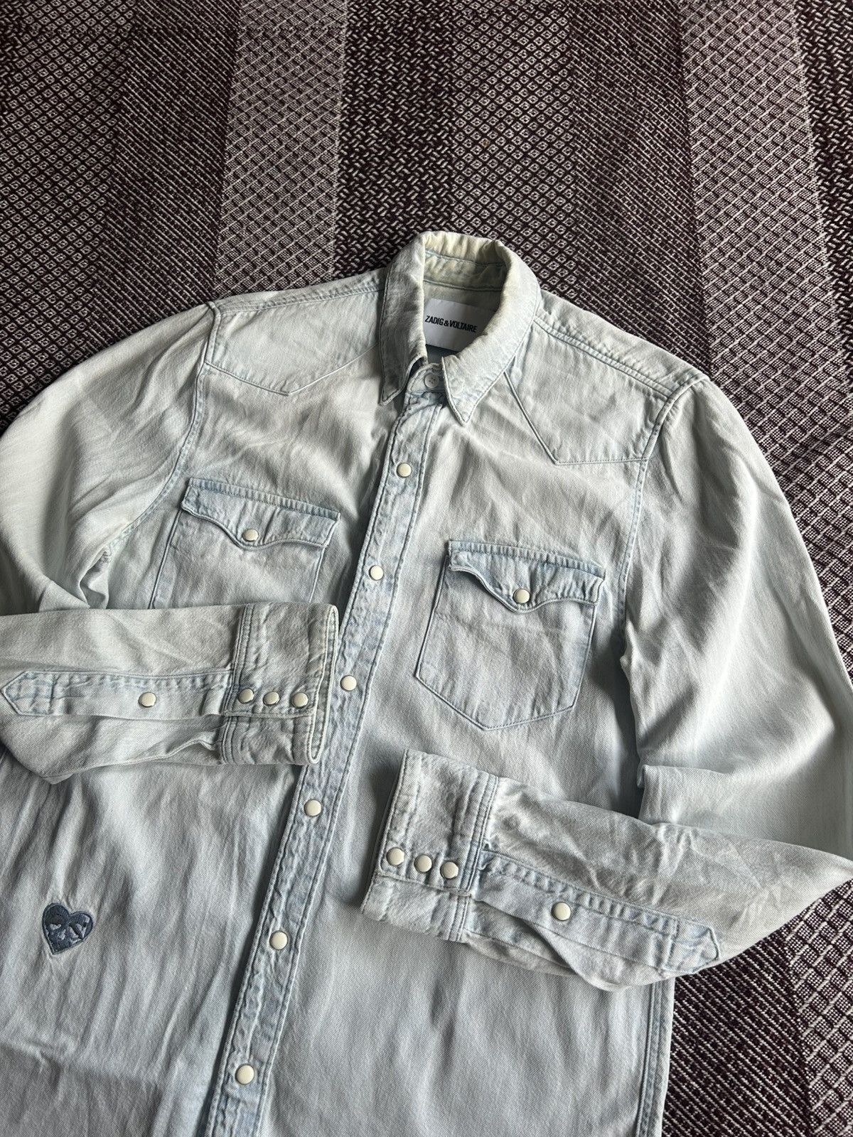 Zadig & Voltaire Zadig & Voltaire Denim Bleached Shirt Distressed Hype Size M Size US M / EU 48-50 / 2 - 9 Thumbnail