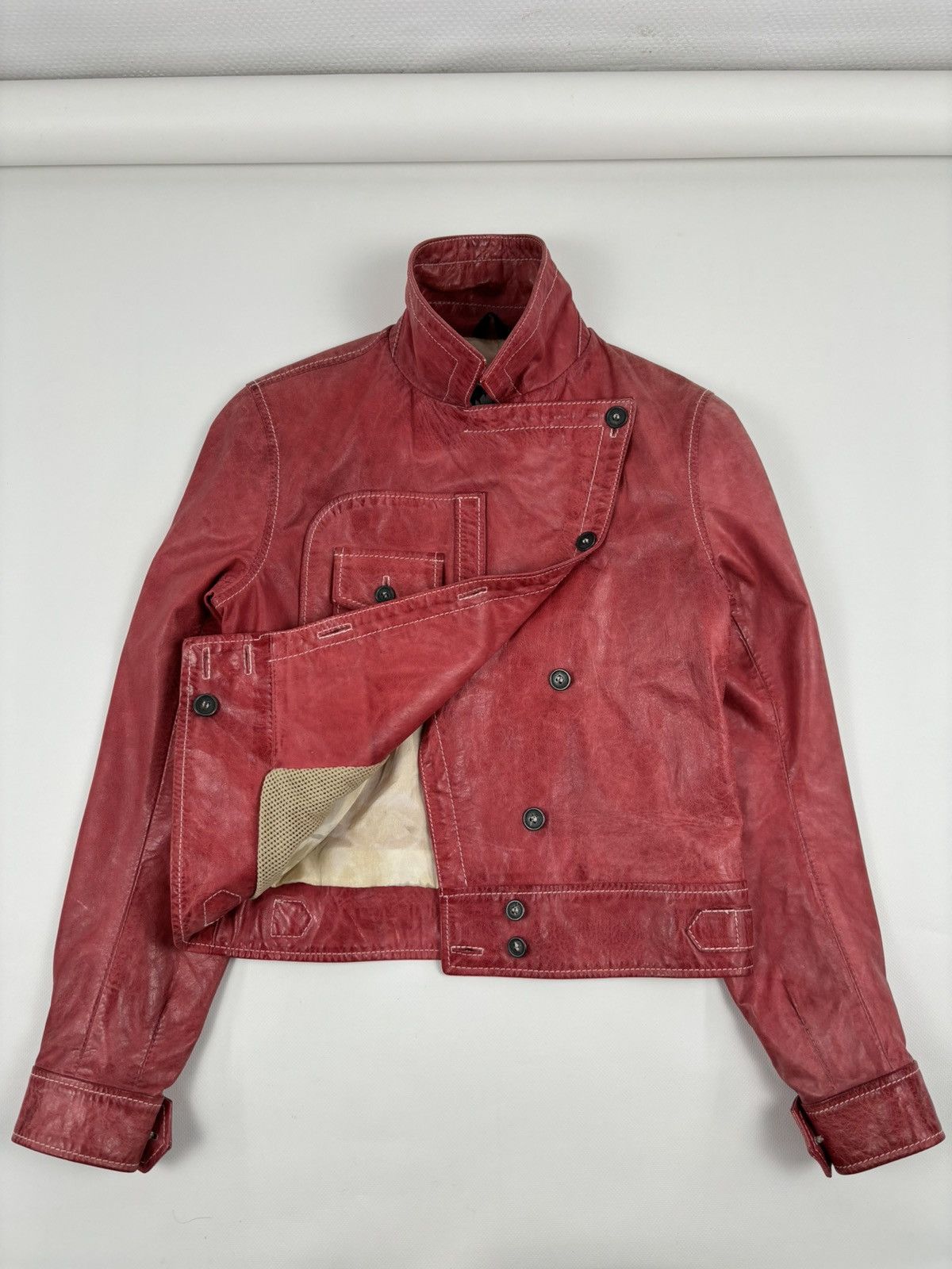 Belstaff RARE VTG BELSTAFF 'The Aviator' Leather Red Jacket Biker Coat Flight Bomber 42 Size M / US 6-8 / IT 42-44 - 9 Thumbnail