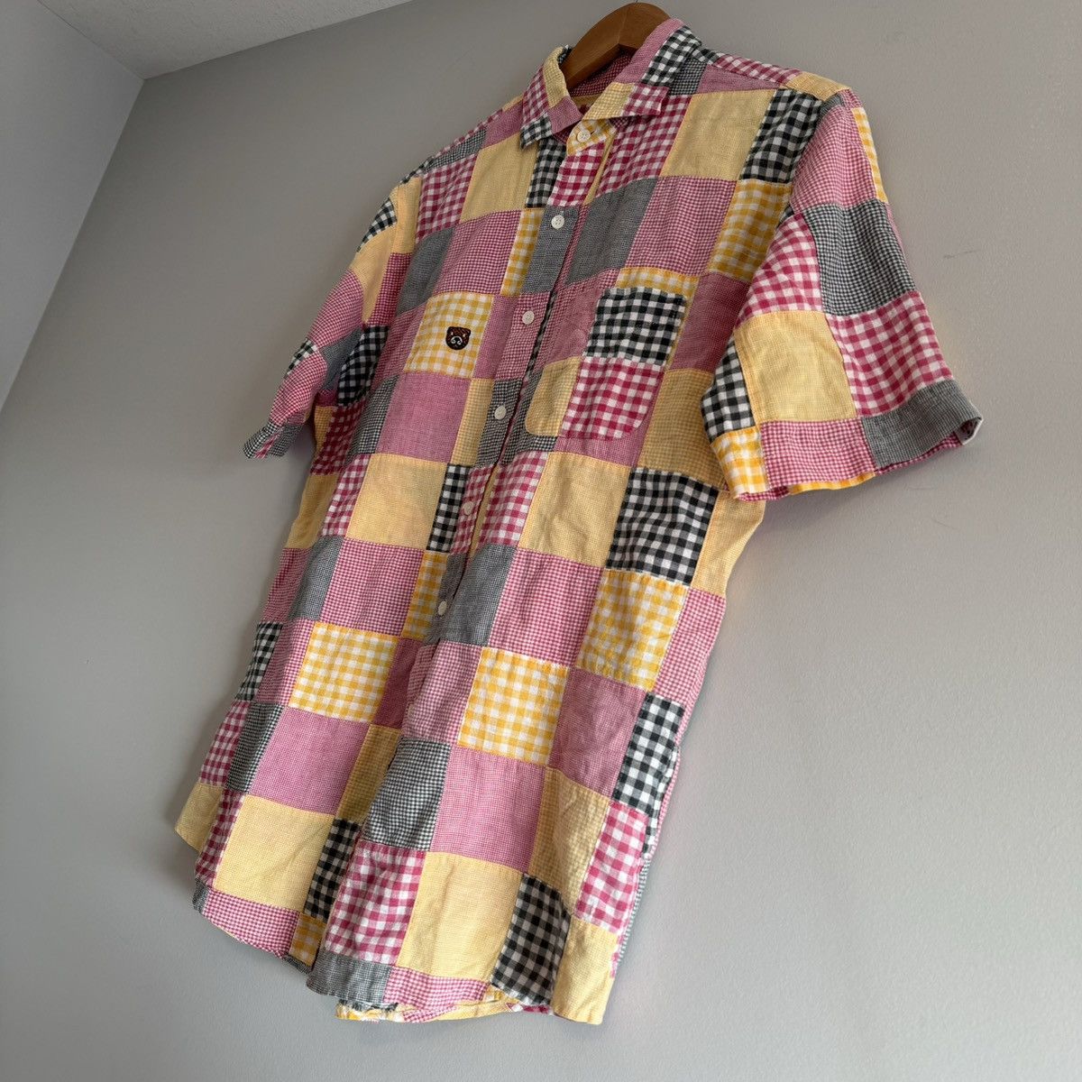 Bape OG Baby Milo Tiger Patchwork Checkered Button Up Shirt Size US M / EU 48-50 / 2 - 4 Thumbnail