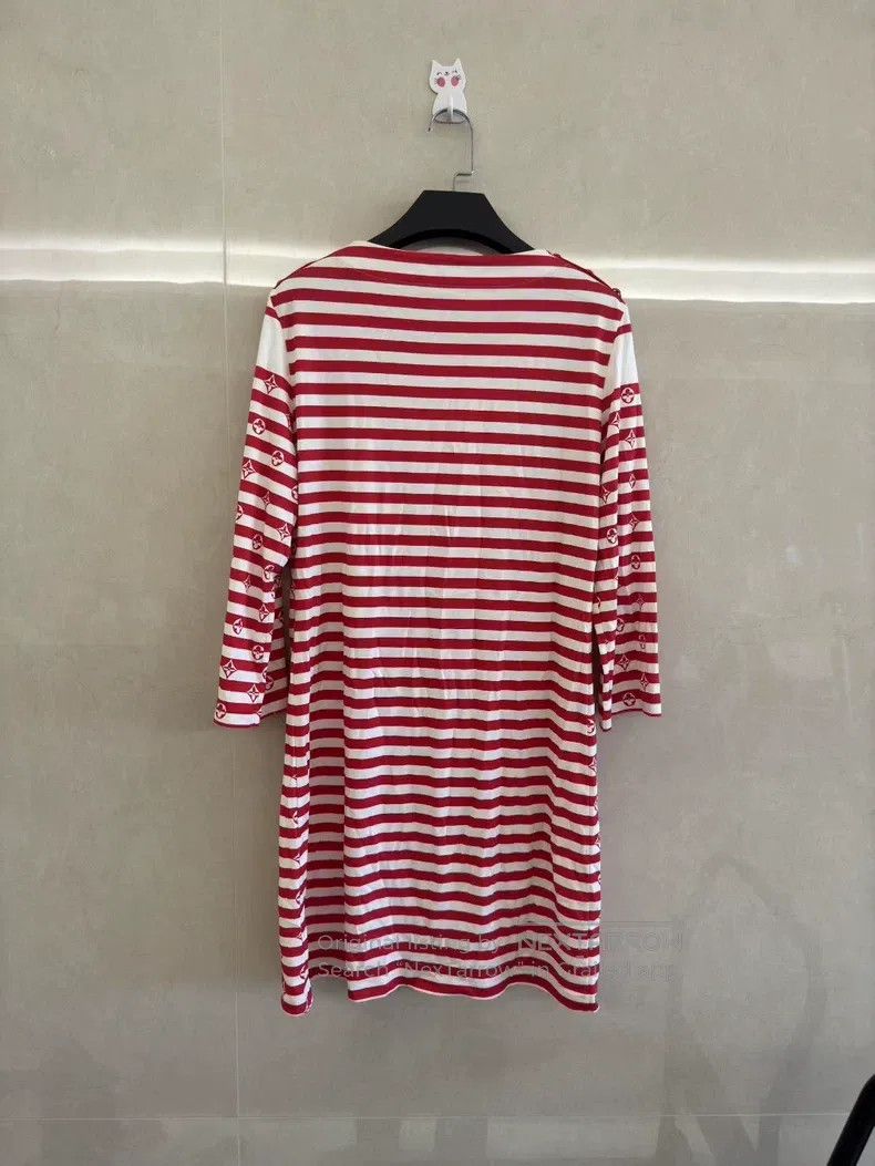 Louis Vuitton Louis Vuitton White and red striped dress Size L / US 10 / IT 46 - 2 Thumbnail