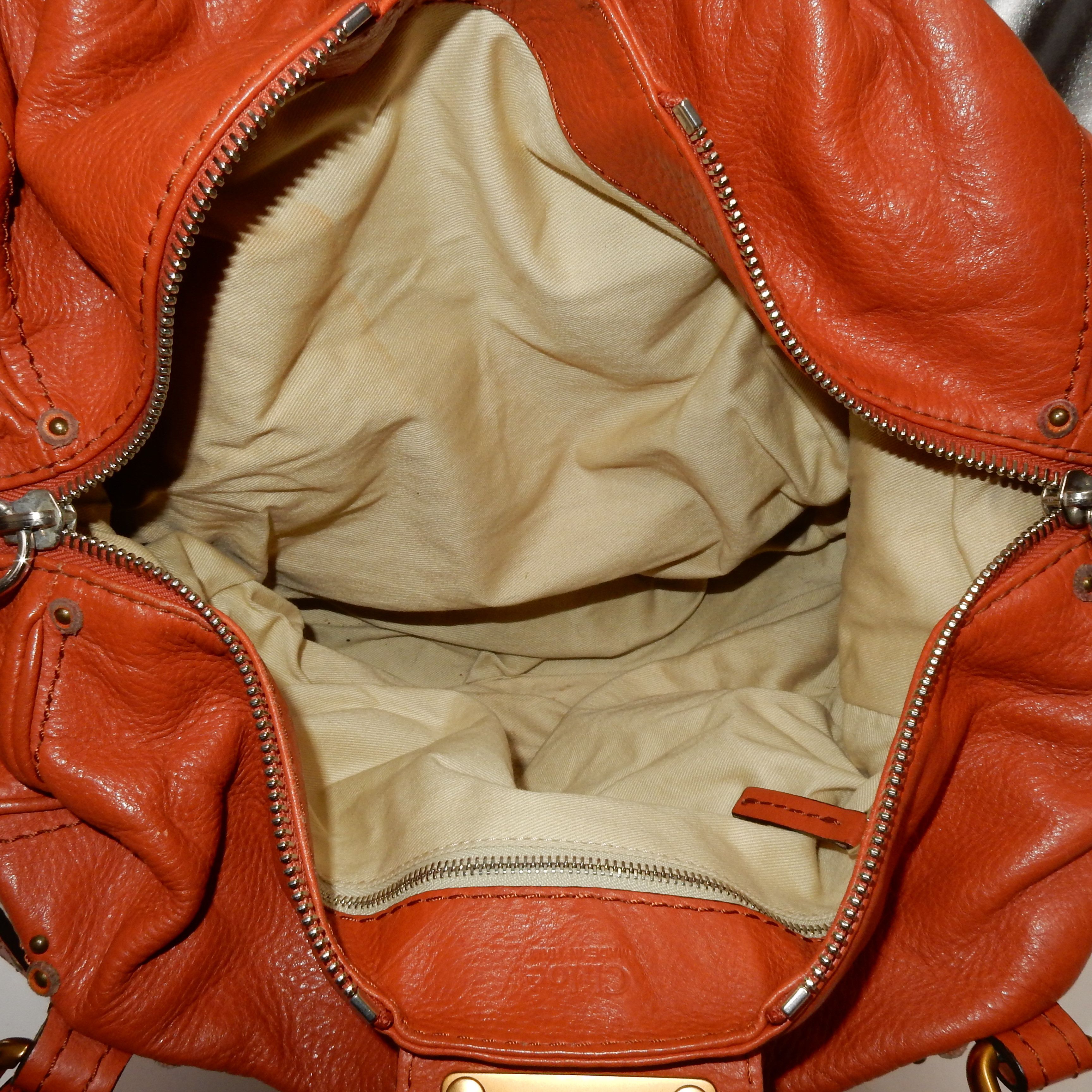 Vintage Chloé Paddington Bags orange Chloe Vintage Orange Leather Paddington Bag