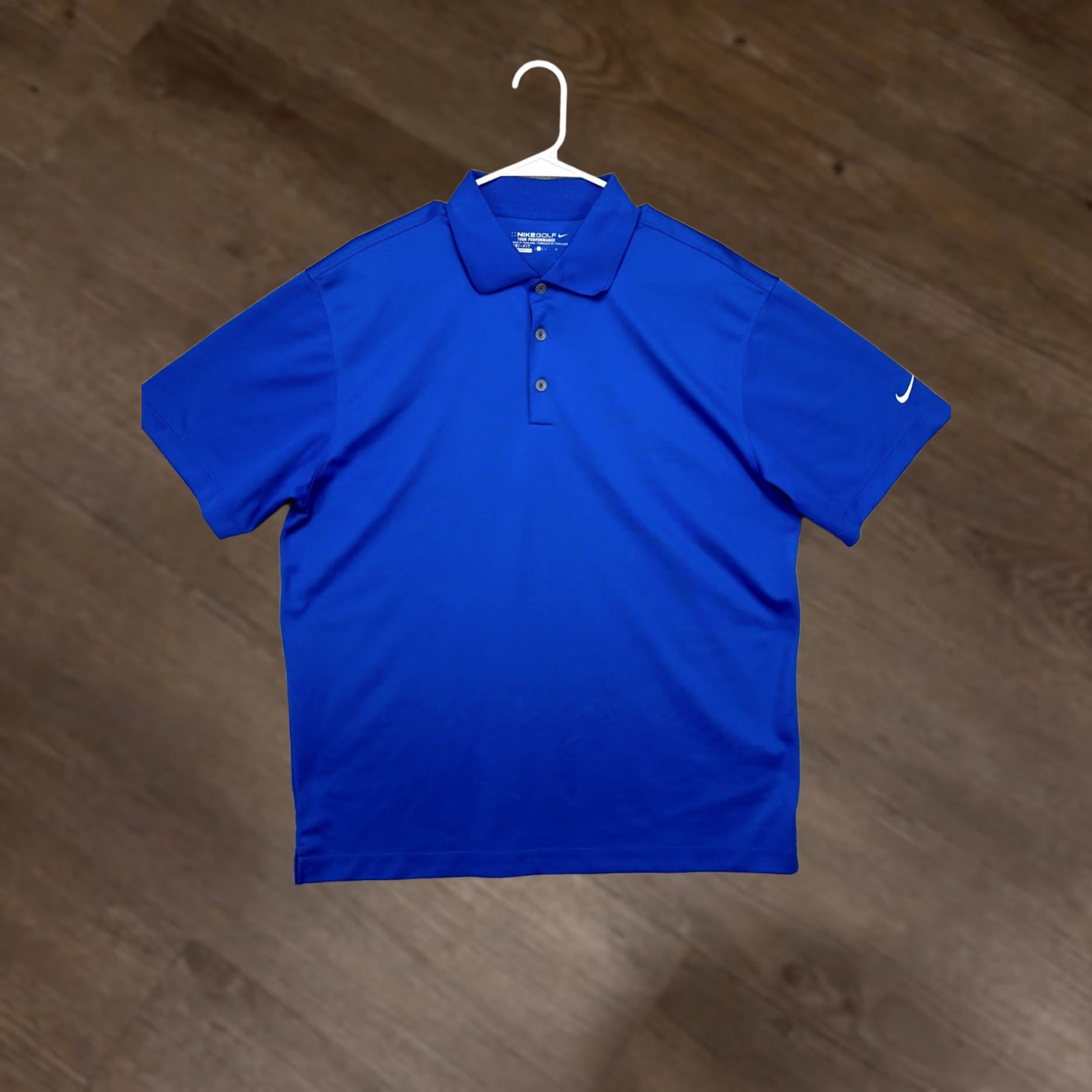 Nike Nike Golf Polo Adult L Dri-Fit Blue Tour Performance Swoosh Mens Size US L / EU 52-54 / 3 - 1 Thumbnail