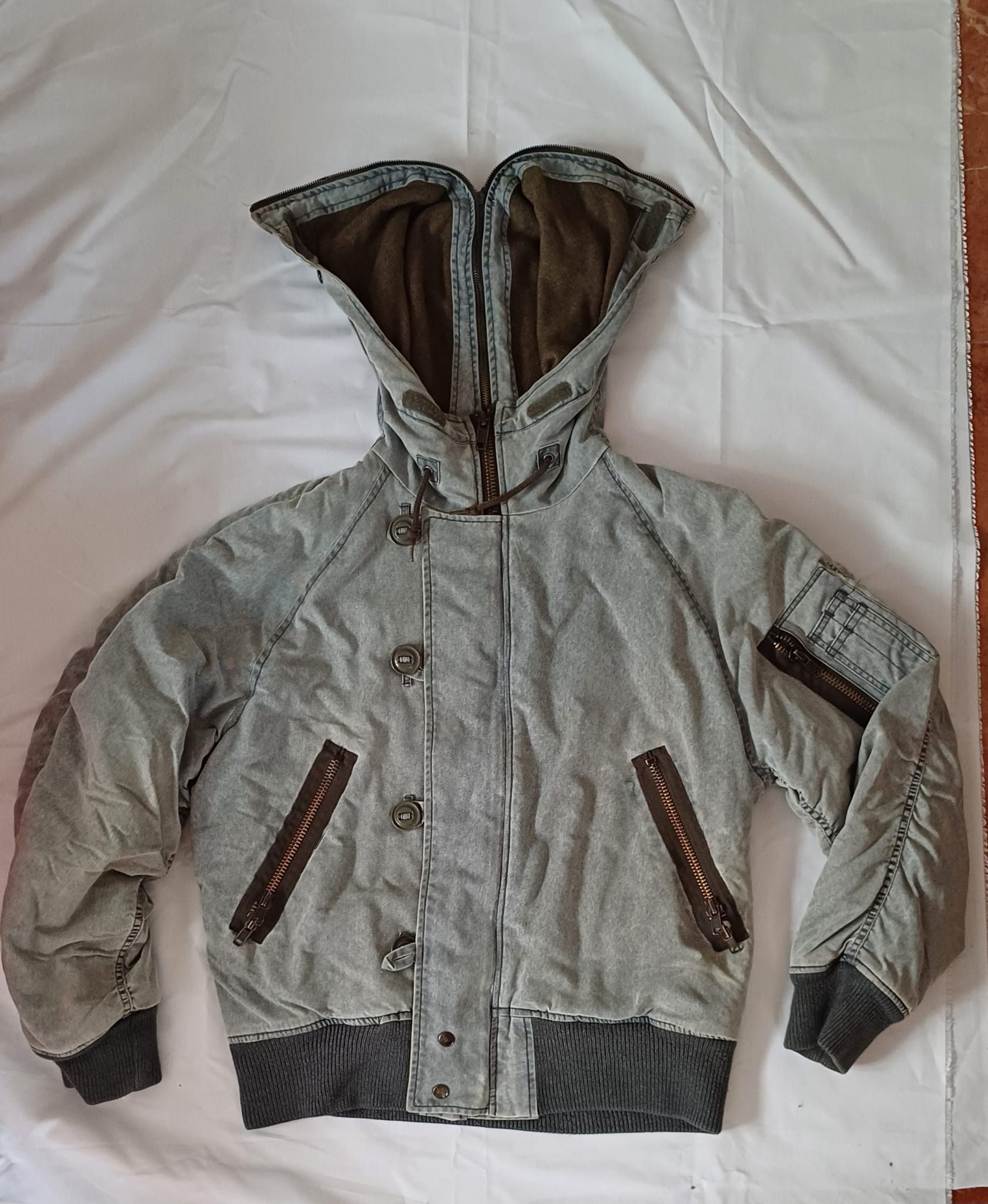 Allsaints Hooded grey Bomber jacket Size US L / EU 52-54 / 3 - 3 Thumbnail