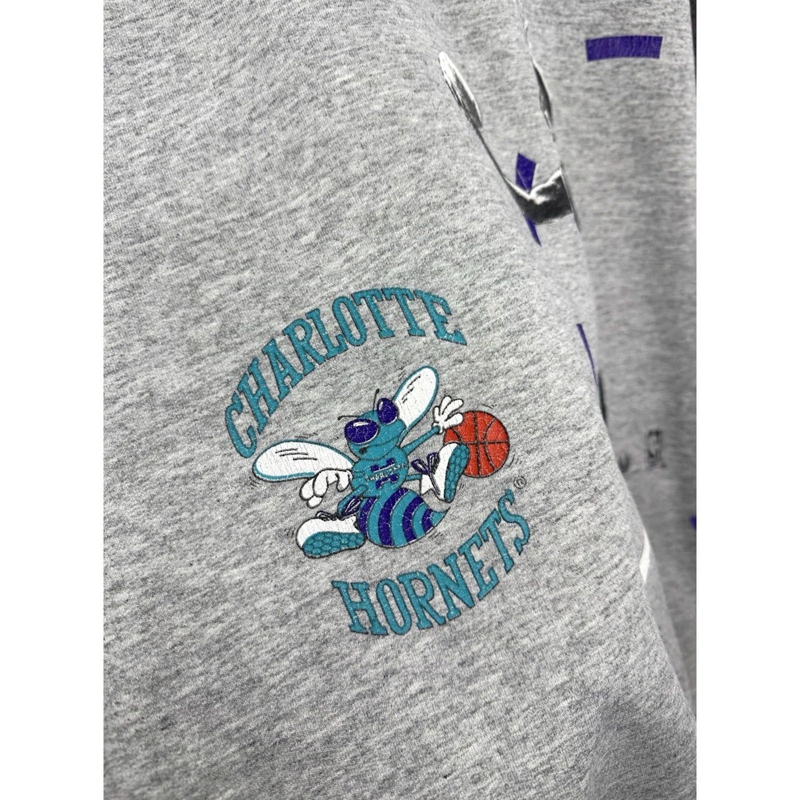 NBA VINTAGE 90s Charlotte Hornets Larry Johnson NBA Sweatshirt M Mens Gray Pullover Sweatshirt Size US S / EU 44-46 / 1 - 5 Thumbnail
