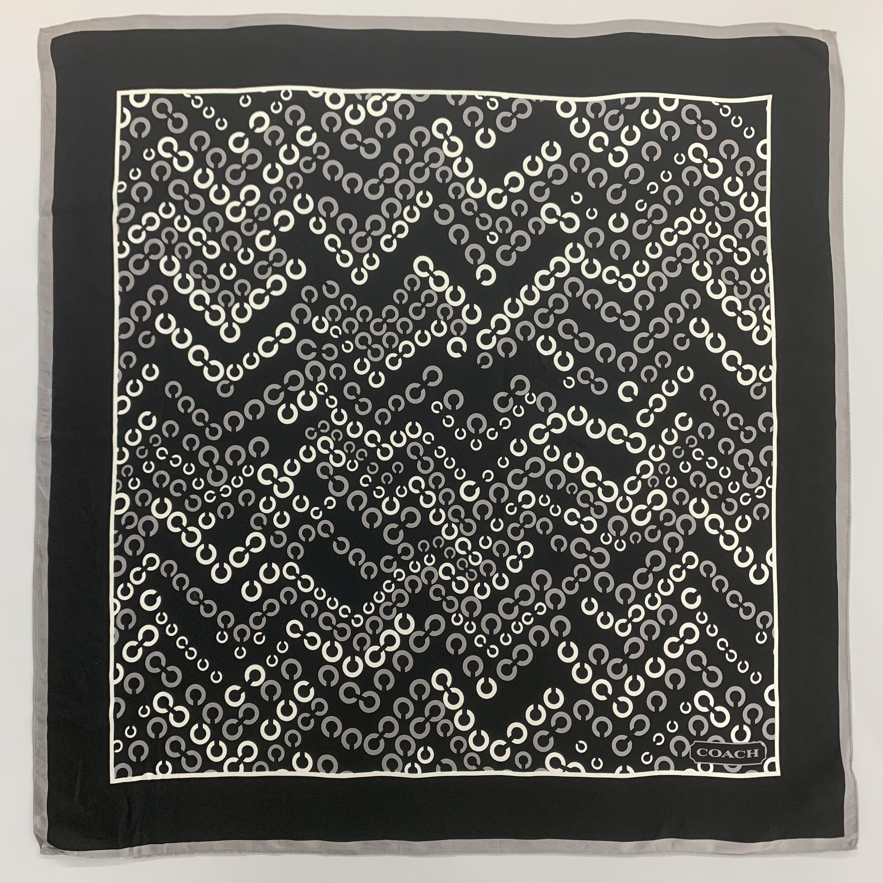 Coach Vintage Black Silk Scarf Neckerchief Mini Scarf Size ONE SIZE - 3 Thumbnail