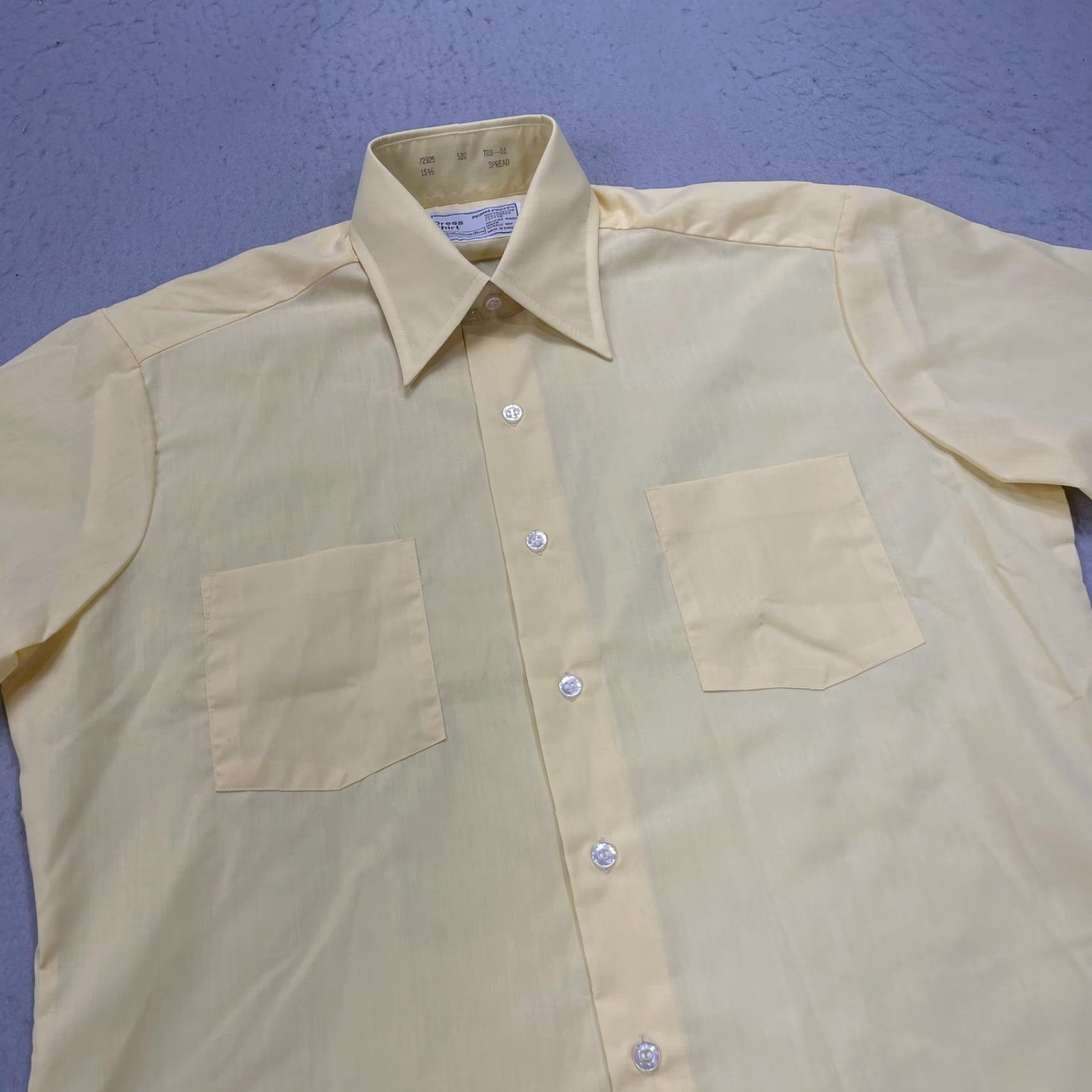 Sears VINTAGE Sears Shirt Mens 15.5 Yellow Perma Prest Easy Care Short Sleeve Camp 80s Size US L / EU 52-54 / 3 - 3 Thumbnail