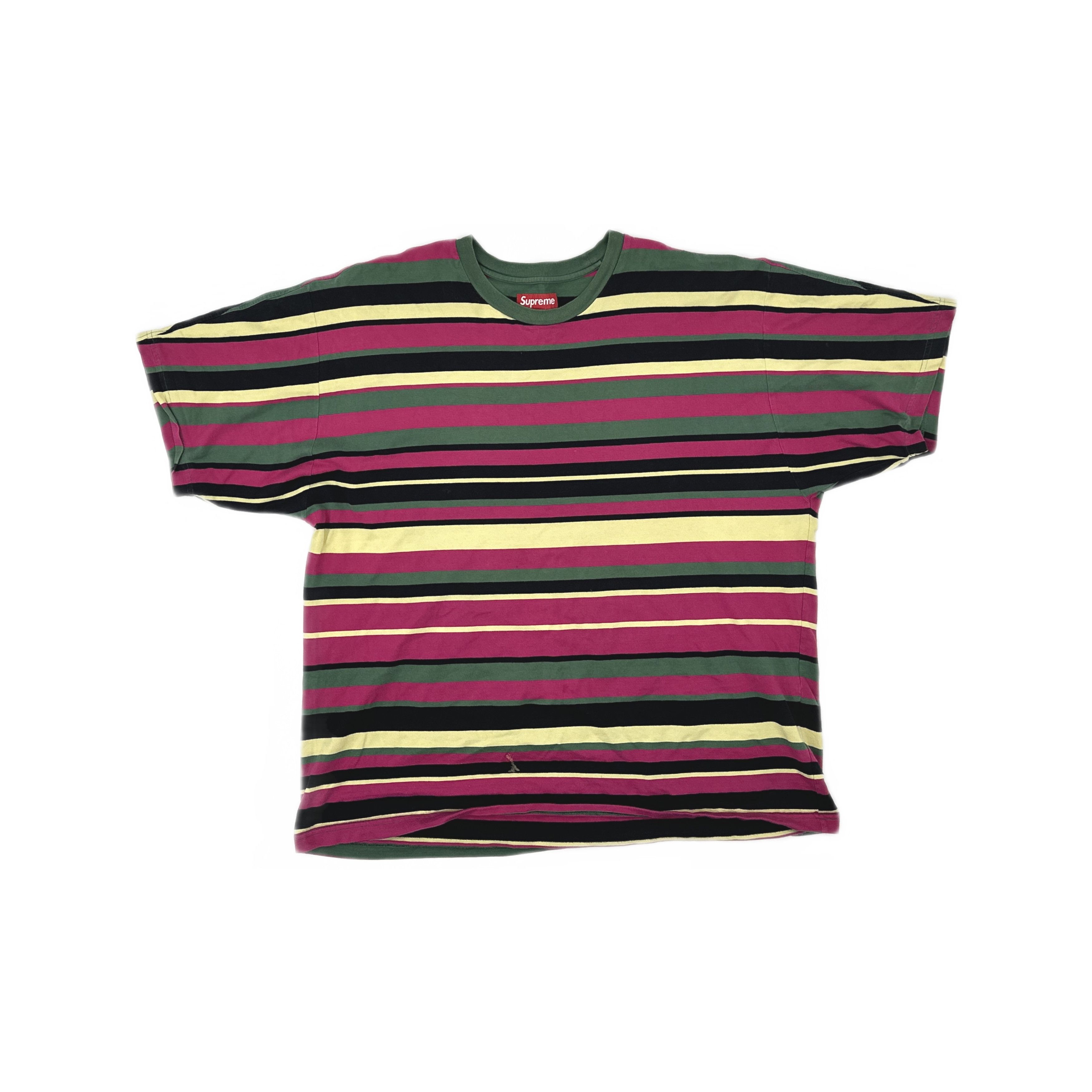 Supreme Supreme Striped Logo T-Shirt Size L Size US L / EU 52-54 / 3 - 1 Thumbnail