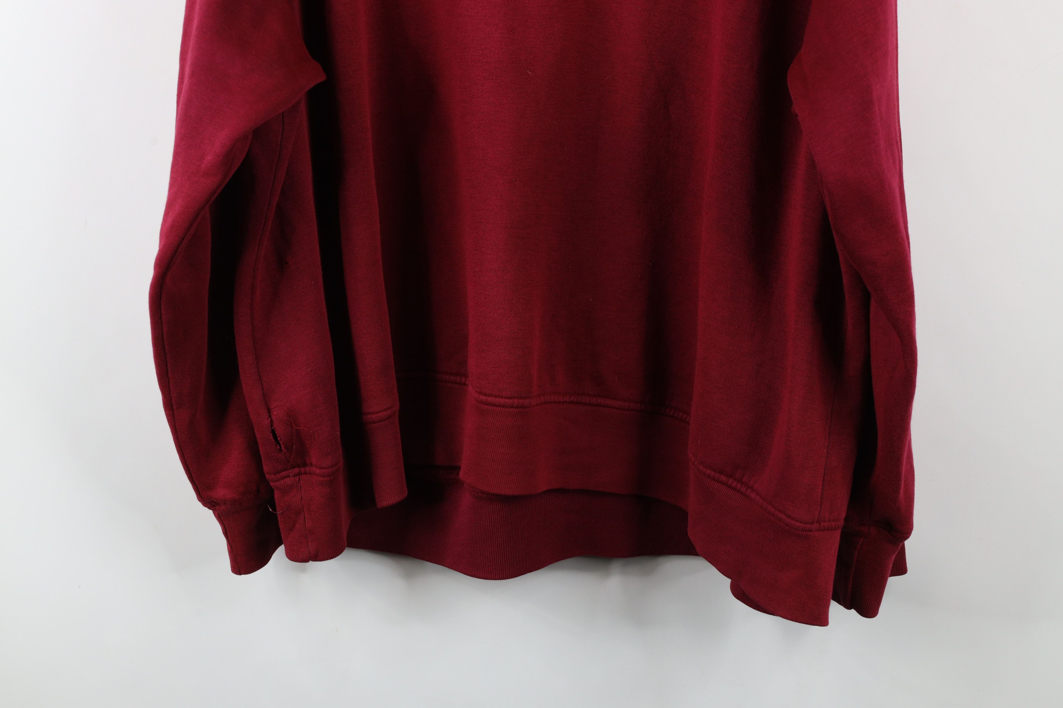 Vintage Vintage 90s Streetwear Blank Hoodie Sweatshirt Red Size US XXL / EU 58 / 5 - 12 Thumbnail