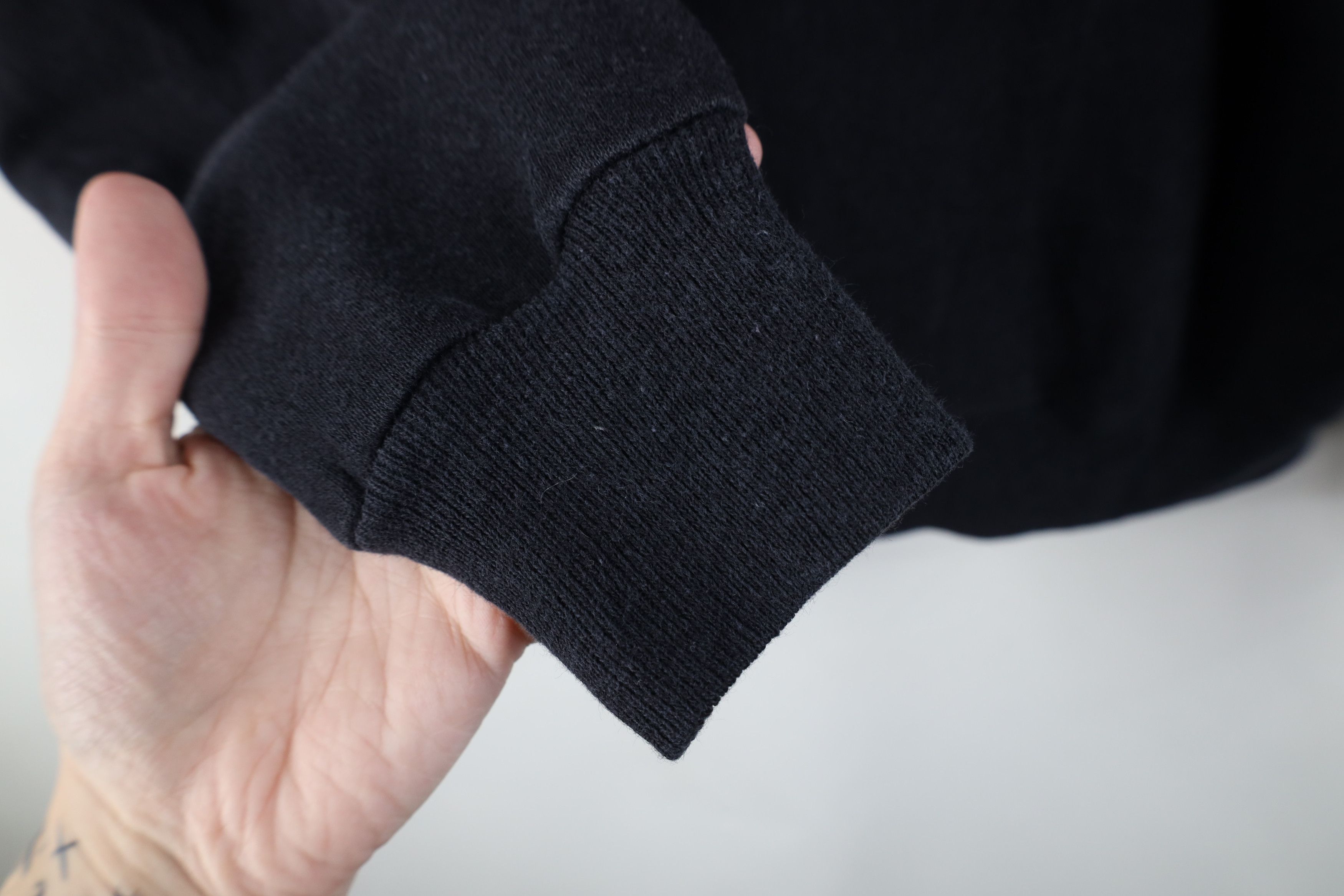Hanes Vtg 80s 90s Hanes Blank Crewneck Sweatshirt Black USA Size L / US 10 / IT 46 - 6 Thumbnail
