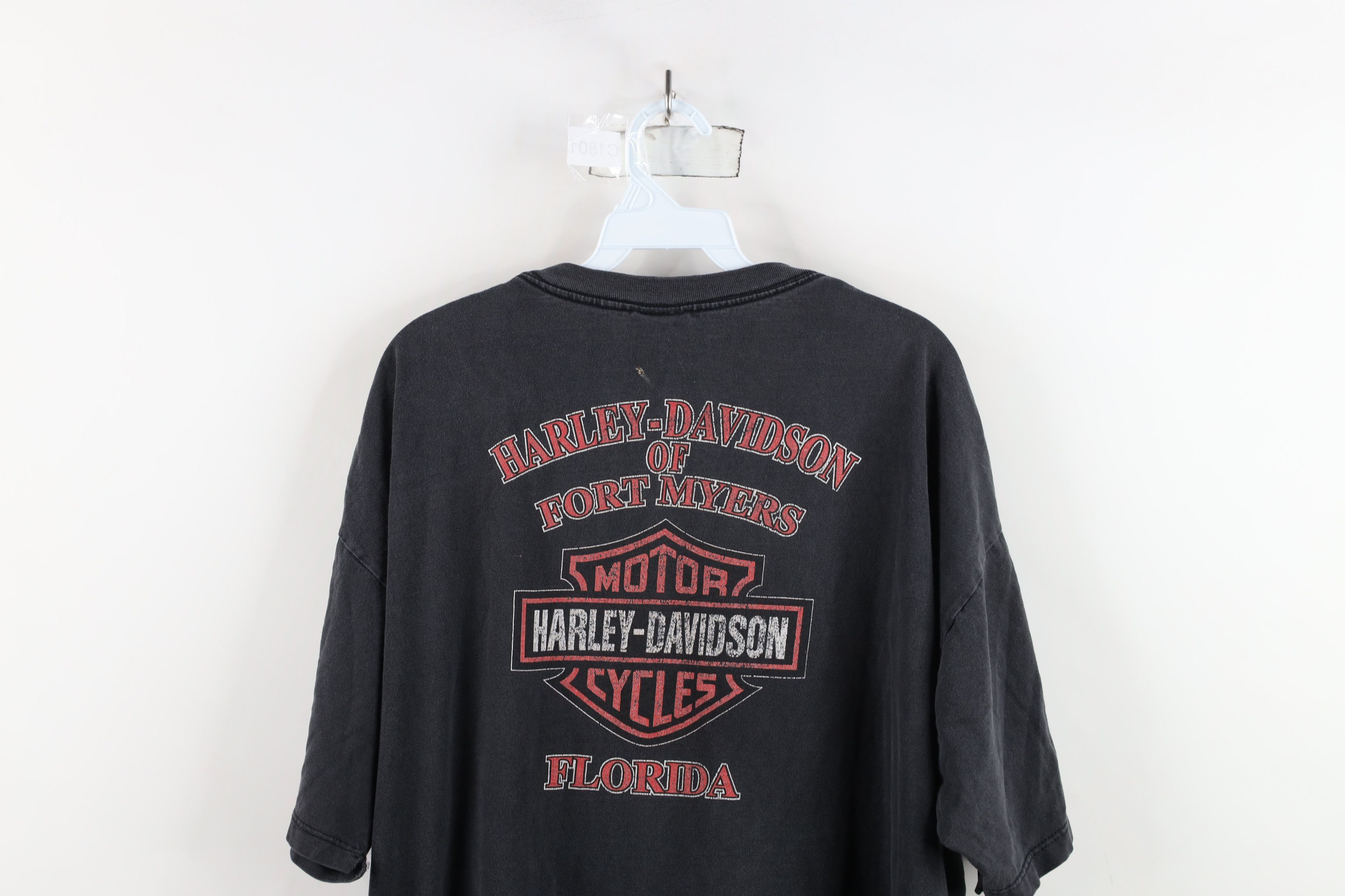 Harley Davidson × Vintage Vintage Harley Davidson Spell Out Big Logo T-Shirt Black USA Size US XXL / EU 58 / 5 - 14 Thumbnail