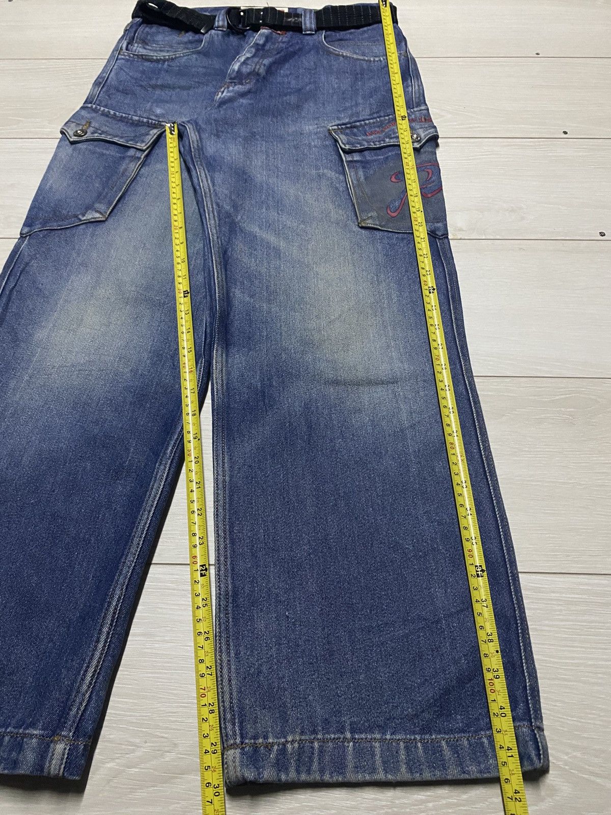 JNCO PJ’s Surfo Blue Wash With Belt Cargo Baggy Jeans Size US 32 / EU 48 - 16 Thumbnail
