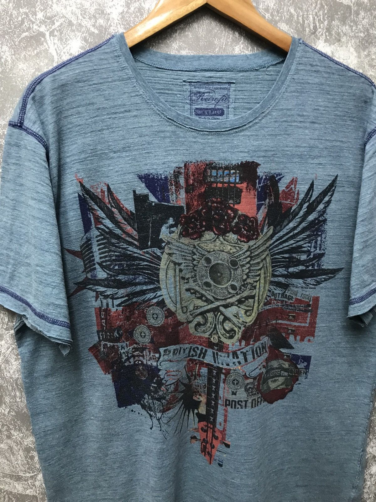 Affliction × Ed Hardy × Southpole Affliction Southpole Guitar Wing Y2K Graphic Tee Size US XL / EU 56 / 4 - 2 Thumbnail