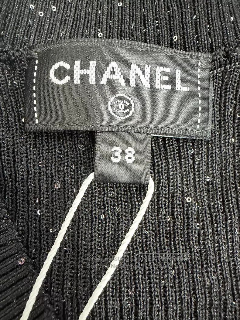 Chanel Chanel Black shiny bow knitted long sleeves Size XS / US 0-2 / IT 36-38 - 4 Thumbnail