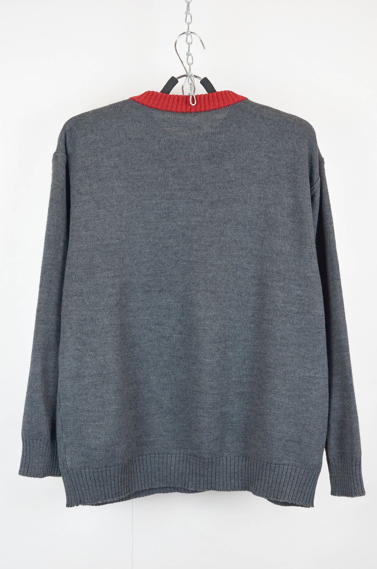 Vintage Vintage Belgian Wool Graphic Sweater Grey Red - Size XL Size XL / US 12-14 / IT 48-50 - 2 Thumbnail