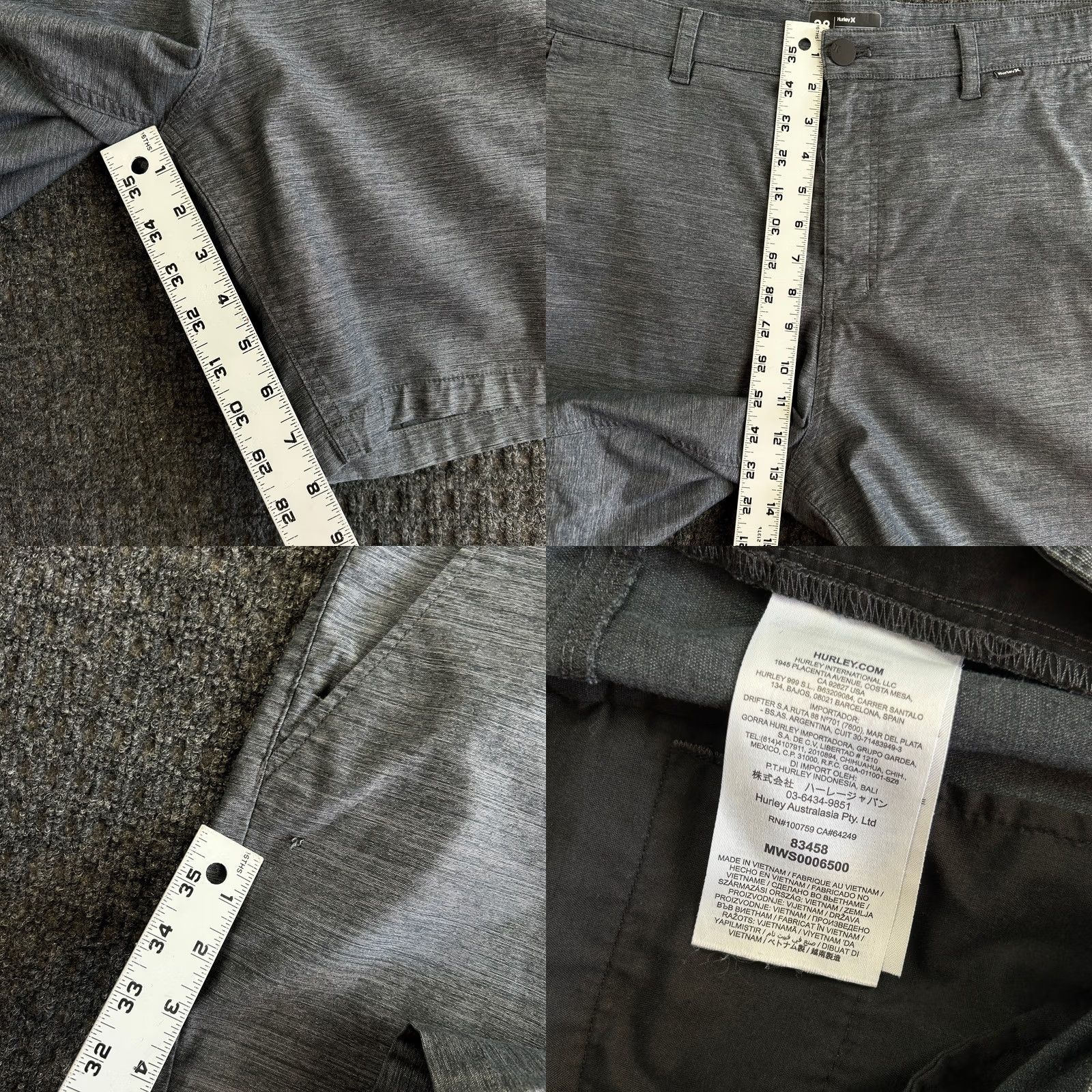 Hurley Hurley H2O-Dri Breathe Walkshorts Mens Shorts 38 Gray Casual Beach Golf Surf Size US 38 / EU 54 - 8 Thumbnail