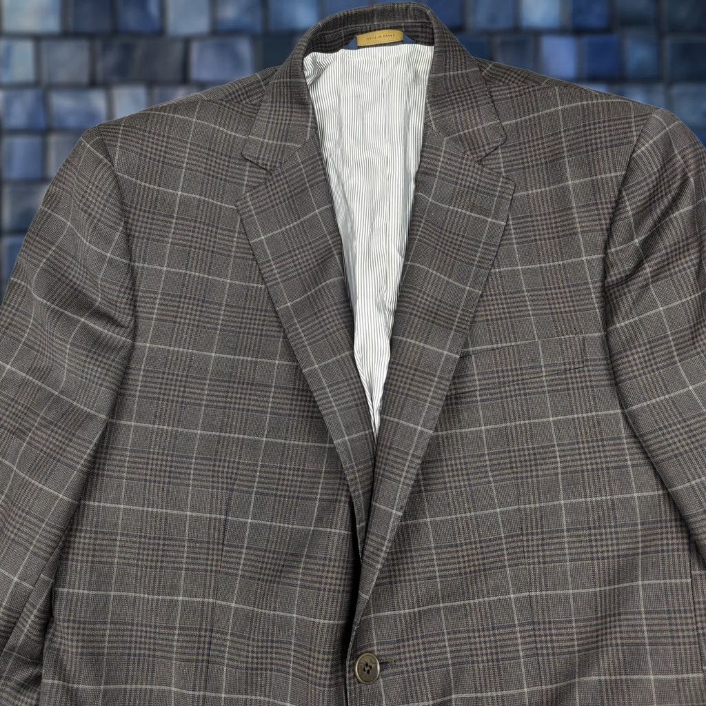 Brooks Brothers Brooks Brothers Blazer Mens 42S Brown Plaid Wool Stretch Sport Coat Jacket Size 42R - 1 Thumbnail