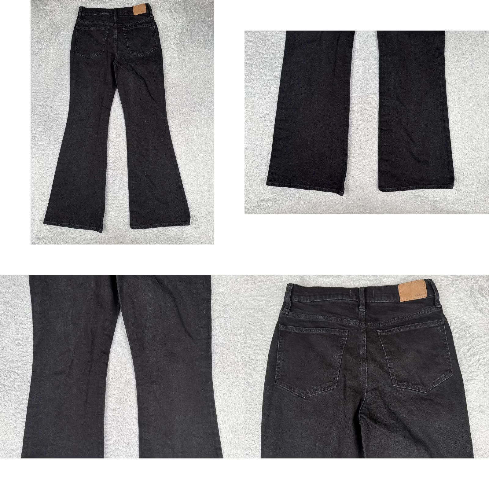 Madewell Madewell Perfect Vintage Flare Jeans Womens 27 Black High Rise Stretch 27x31 Jeans Womens Black 27" 31" Regular Fabric Denim Cotton Polyester Spandex Size 27" / US 4 / IT 40 - 10 Thumbnail