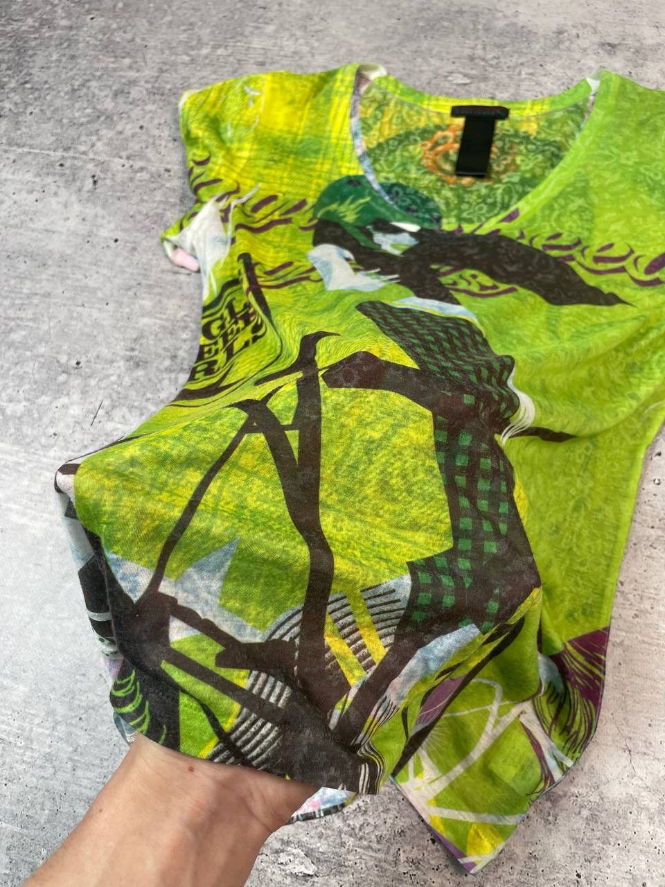 Custo Barcelona Vintage 00s Custo Barcelona AOP Printed Top T-Shirt Y2K Size L / US 10 / IT 46 - 7 Thumbnail