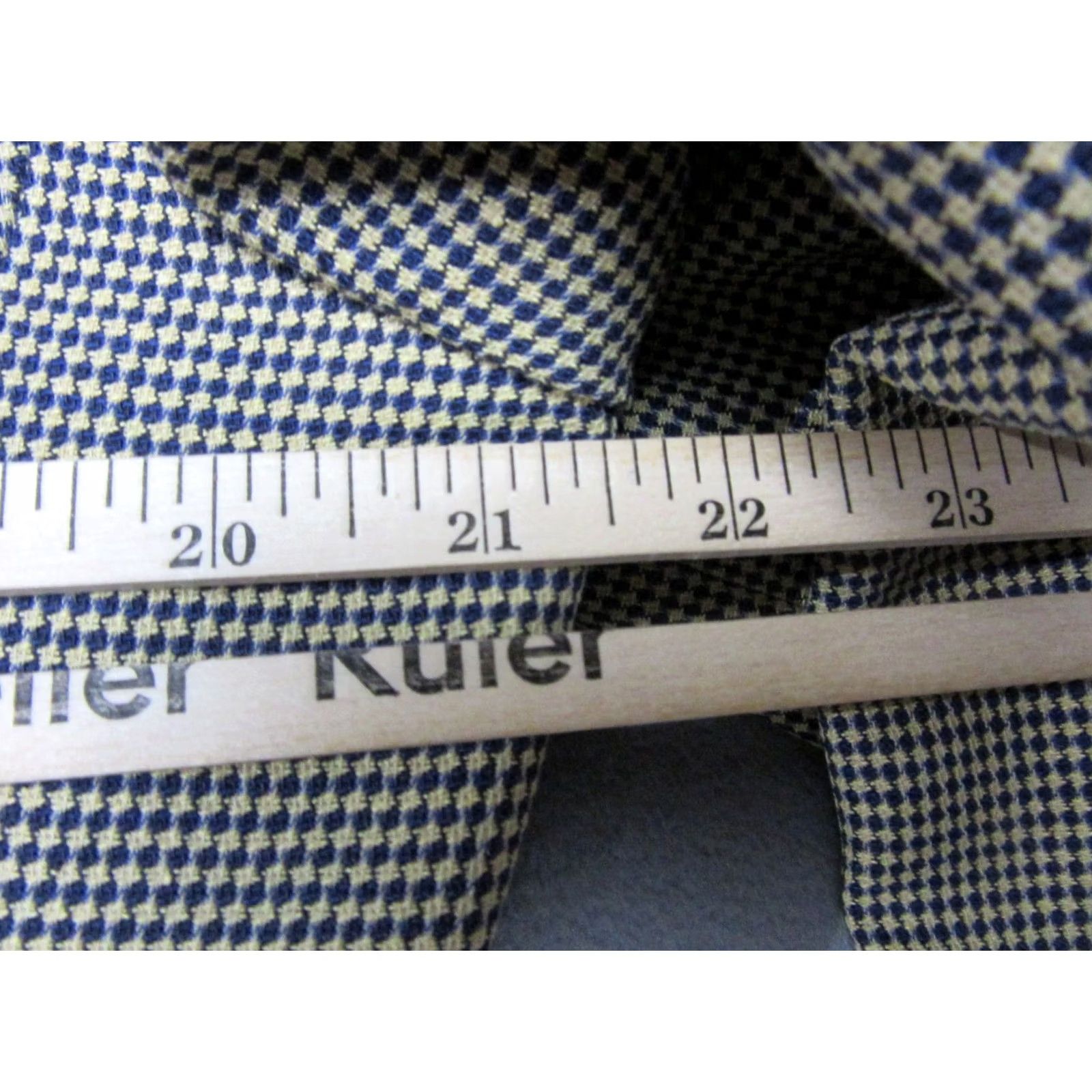 Ermenegildo Zegna Ermenegildo Zegna Sport Coat Blazer Mens 50 Beige Blue Micro Check Silk Wool Size 50R - 3 Thumbnail