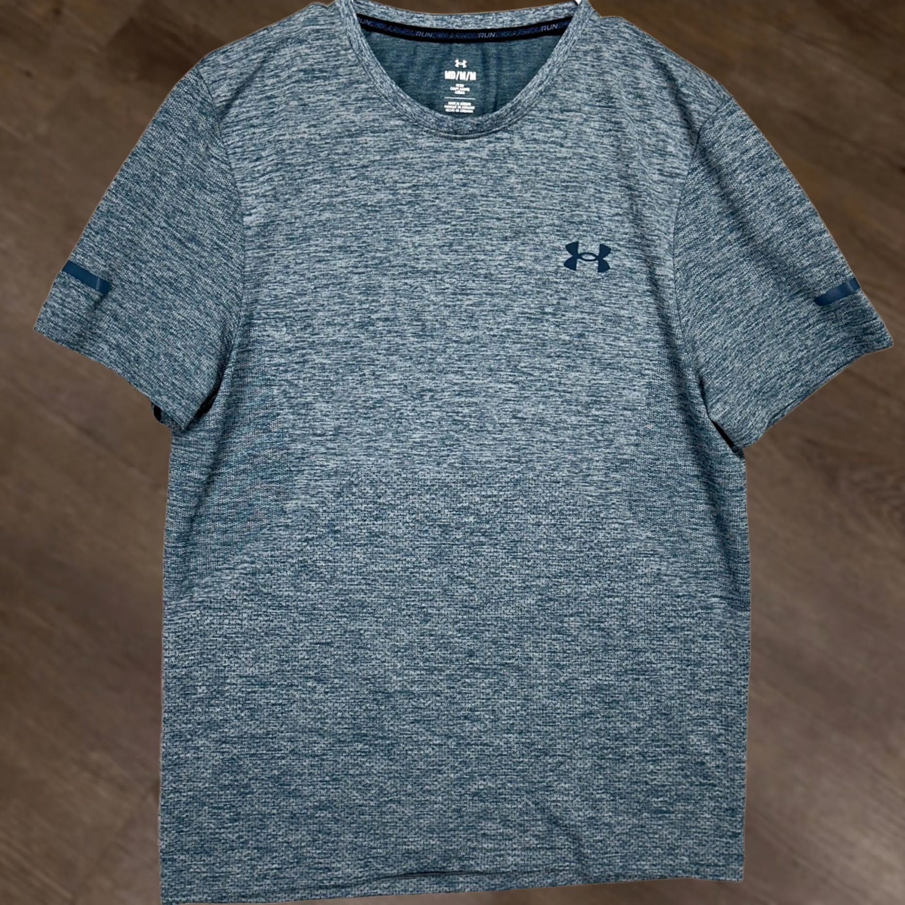 Under Armour Under Armour Run Adult Mens T-Shirt Medium Blue Fitted Short Sleeve Tee Size US M / EU 48-50 / 2 - 1 Thumbnail