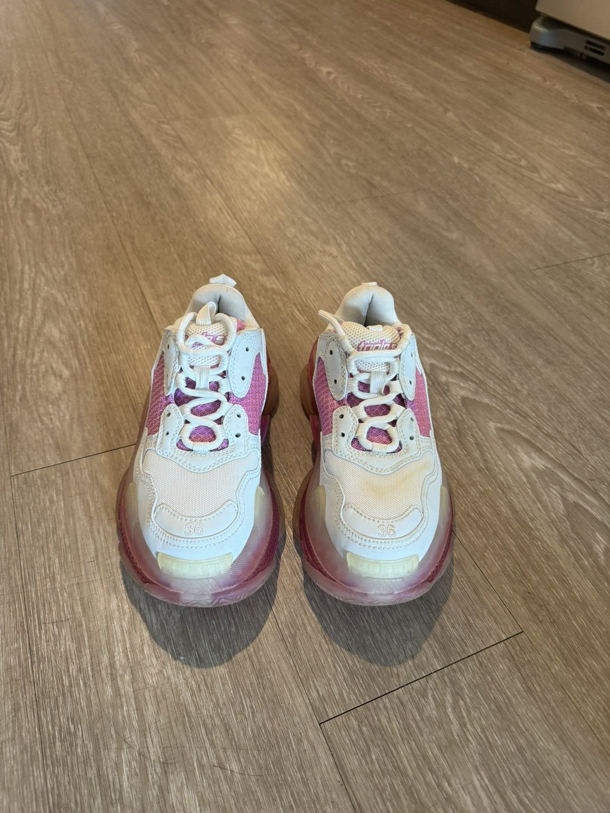 Balenciaga Balenciaga Triple S Sneaker 'White Fluo Pink' Size US 6 / IT 36 - 2 Thumbnail