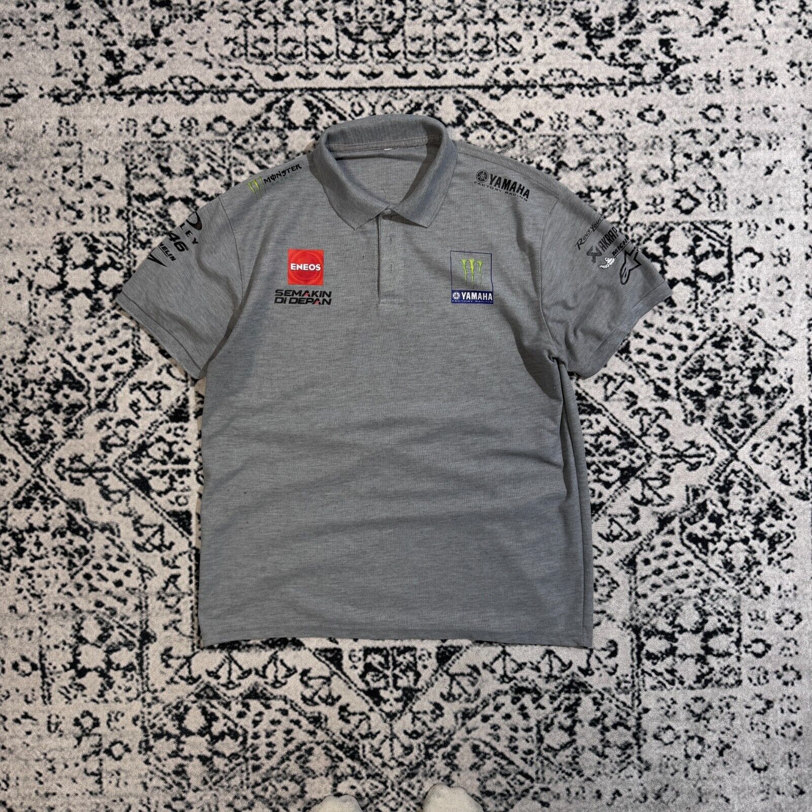 Vintage × Yamaha Vintage Gray Cotton Polo Shirt Size L Yamaha Oakley Sport Size US L / EU 52-54 / 3 - 1 Thumbnail