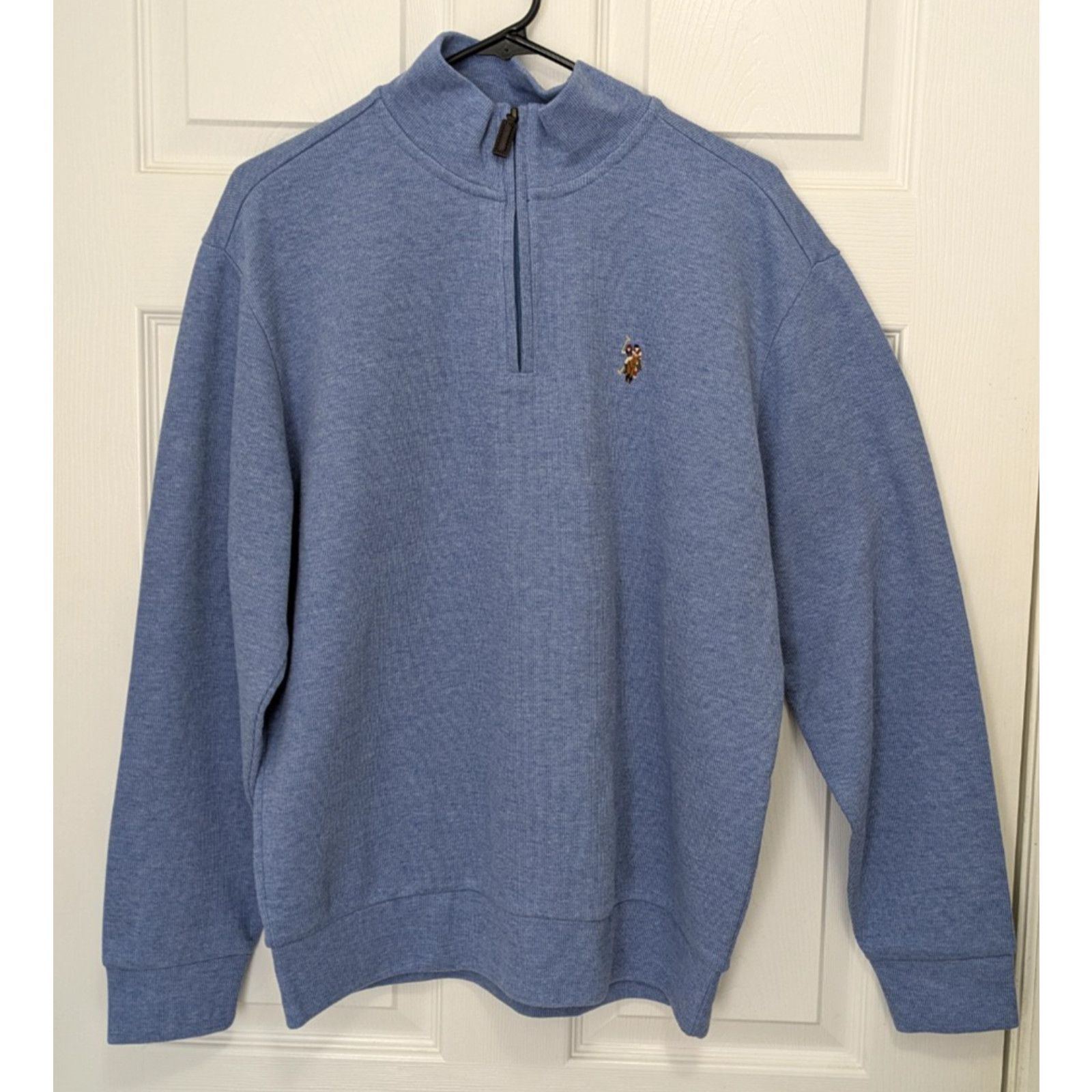 U.S. Polo Assn. Men's US Polo Assn 1/4 Zip Pullover Blue Large Sweater Size US L / EU 52-54 / 3 - 2 Thumbnail