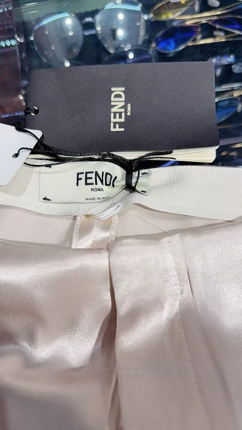 Fendi Fendi Champagne Silk Satin Wide Leg Pants Size 24" / US 00 / IT 34 - 7 Thumbnail