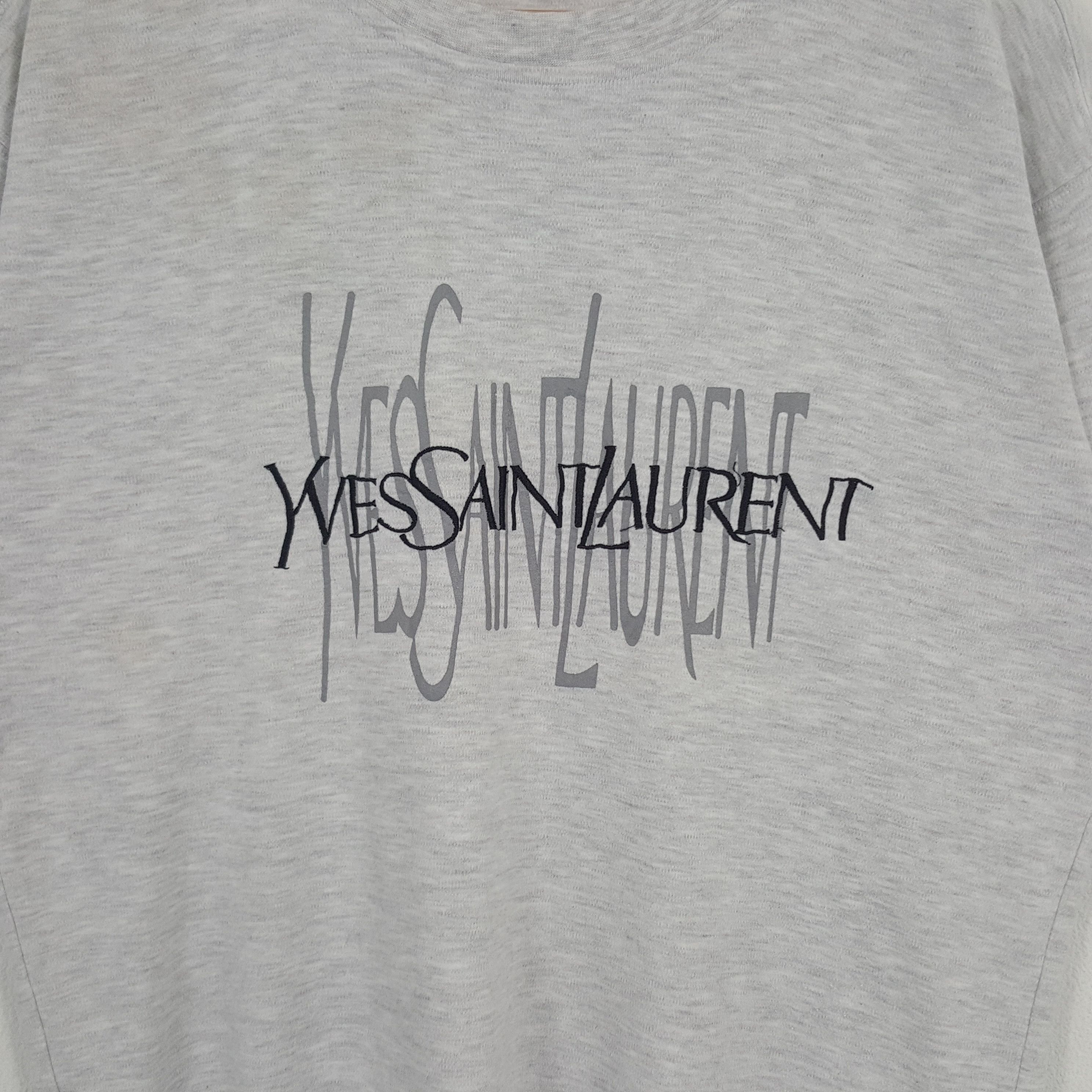 Vintage × Yves Saint Laurent Vintage Yves Saint Laurent Embroidery Spellout Tshirt Size US L / EU 52-54 / 3 - 2 Thumbnail