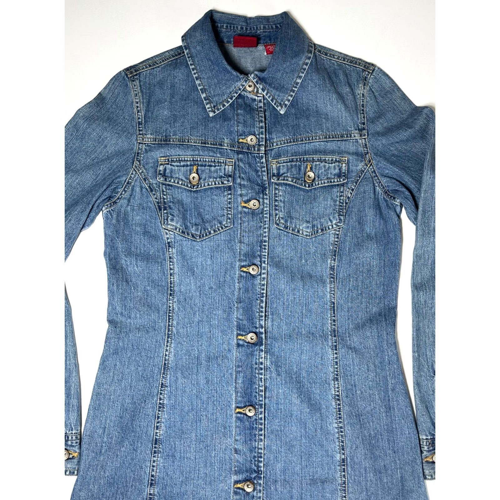 Gap VINTAGE Gap Denim Dress Women's 4 Blue Jeans Short Dress 90s City Style Pockets Womens Size 27" / US 4 / IT 40 - 5 Thumbnail