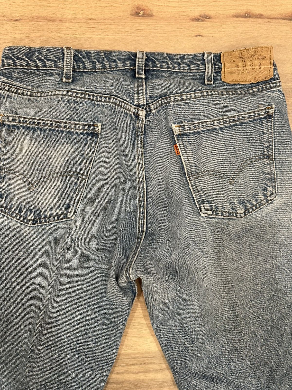Levi's Vintage 80s Levis 20505 0217 Orange Tab Jeans 35x27 Size US 35 - 9 Thumbnail