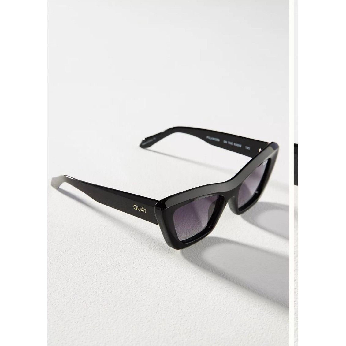 Quay Quay On the Radio Black Cat Eye frame Polarized Sunglasses Size ONE SIZE - 6 Thumbnail