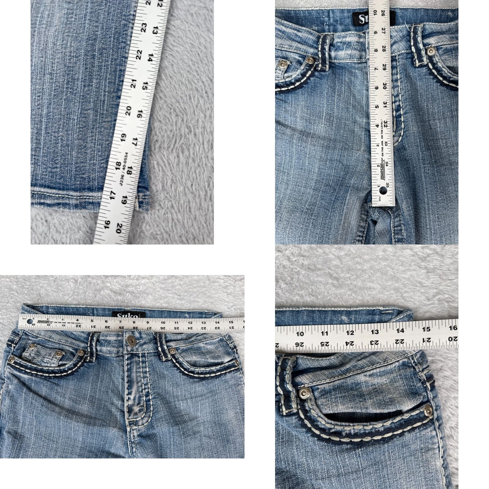 Vintage Suko Jeans Women 8 Blue Denim Crop Straight Leg Distressed 29x20 Regular 5-Pocket Design Jeans Womens Shirt? Size 30" / US 8 / IT 44 - 8 Thumbnail