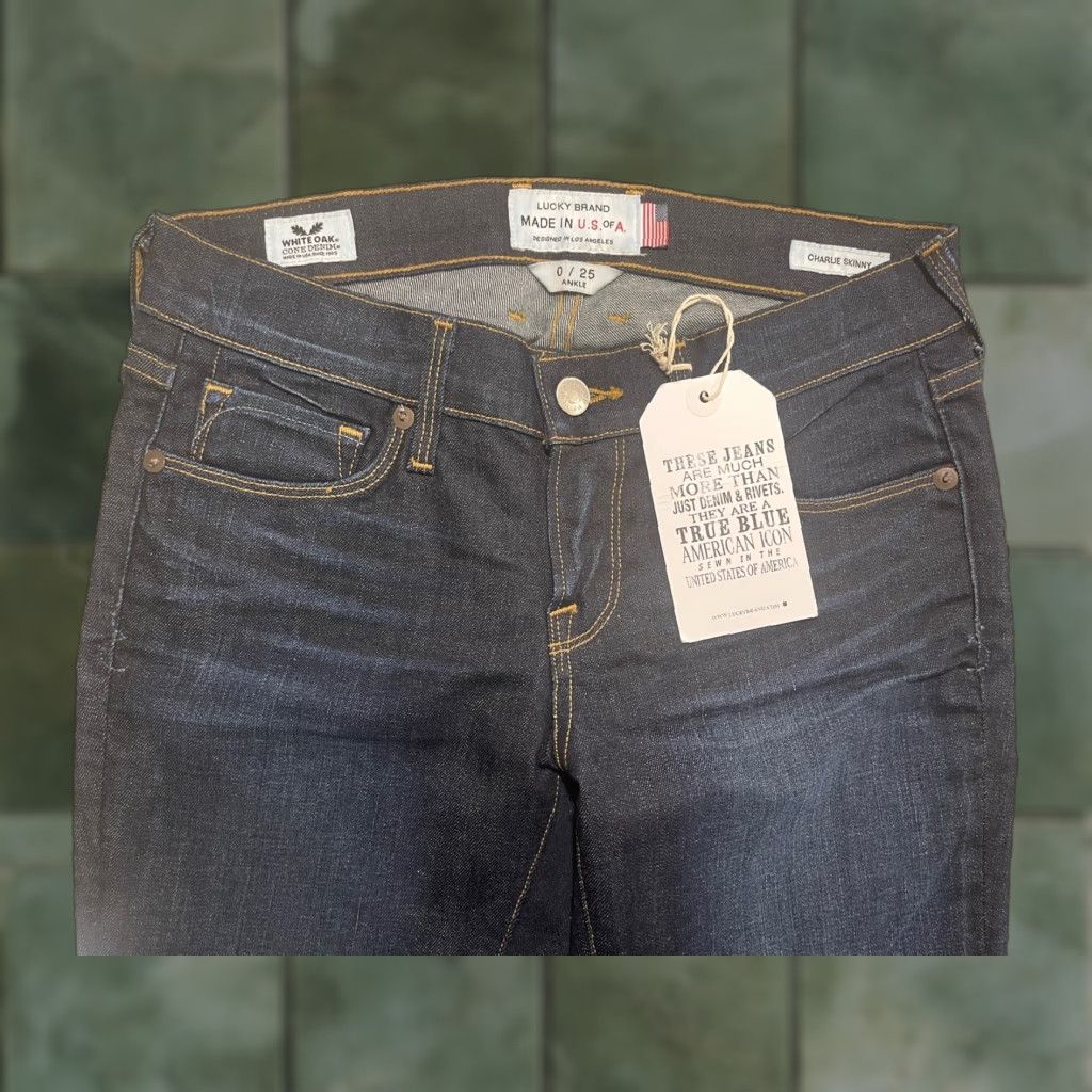 Lucky Brand Lucky Brand Charlie Skinny Jeans Women 28x30 Blue Denim Selvedge 30 Inseam Size 28" / US 6 / IT 42 - 1 Thumbnail