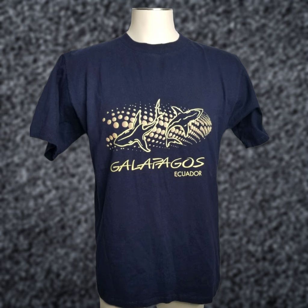 Vintage VINTAGE Galapagos Islands Ecuador Shark Travel Souvenir T Shirt Men L Linea Verde - Graphic Tee - Blue - 100% Cotton Size US L / EU 52-54 / 3 - 1 Thumbnail
