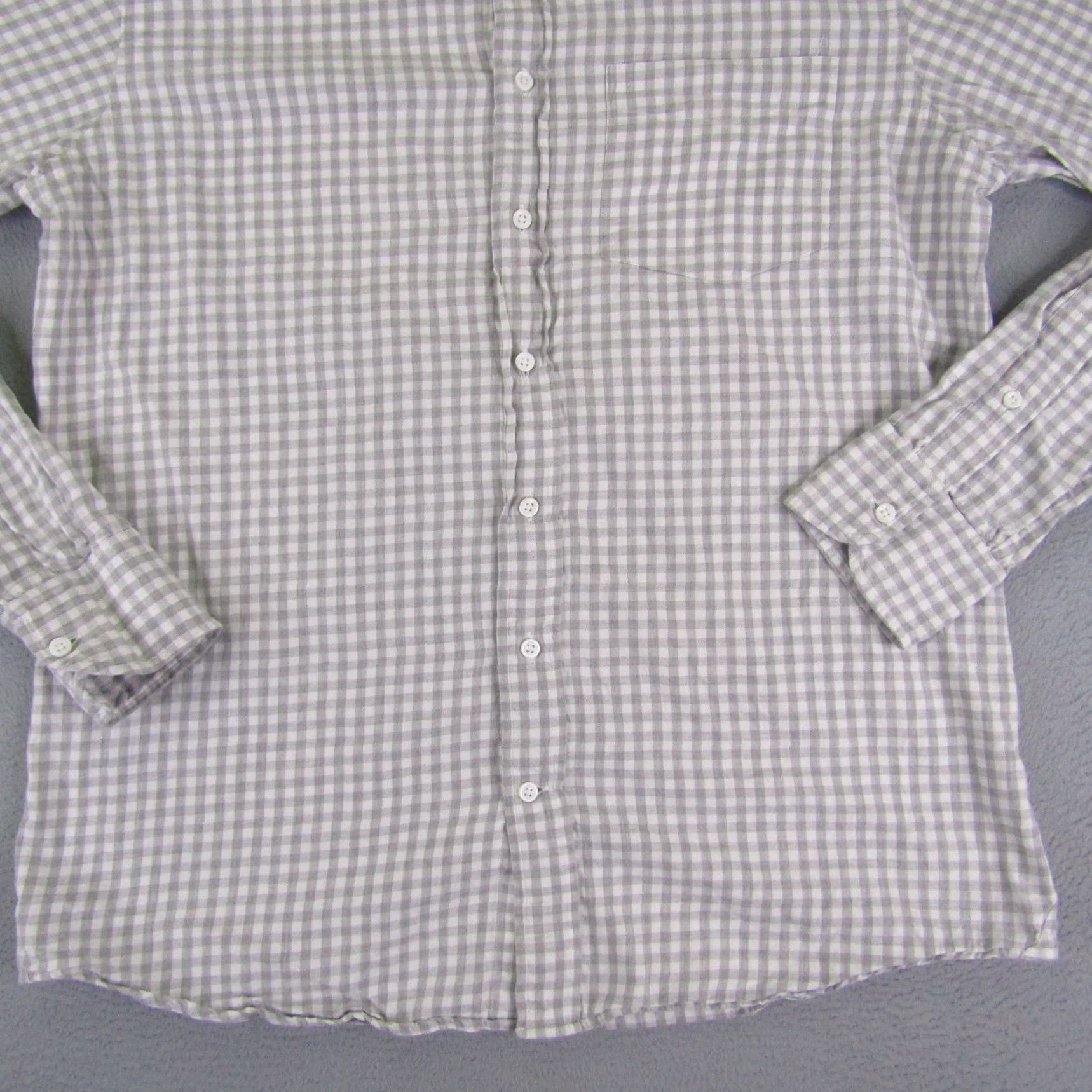 Vintage Spier & Mackay Shirt Mens Large Gray White Gingham Plaid Slim Button Up Size US L / EU 52-54 / 3 - 3 Thumbnail